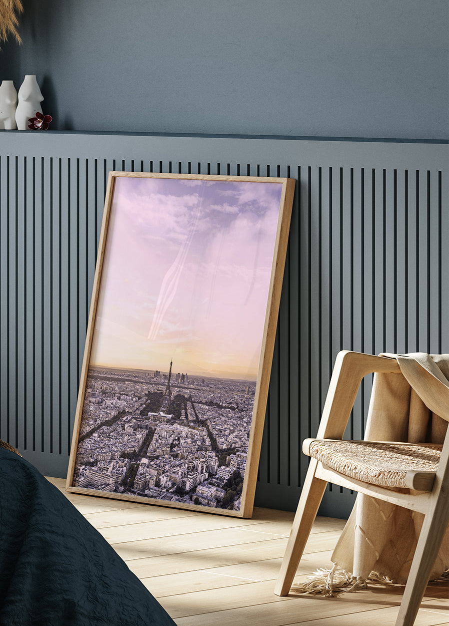Paris During Sunset Plakat - Posterbox.dk