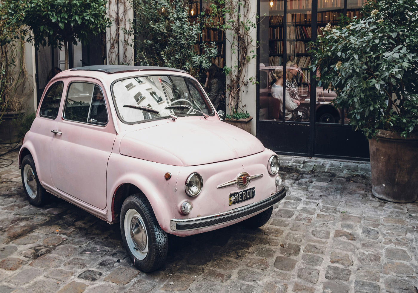 Afiche de coche rosa 