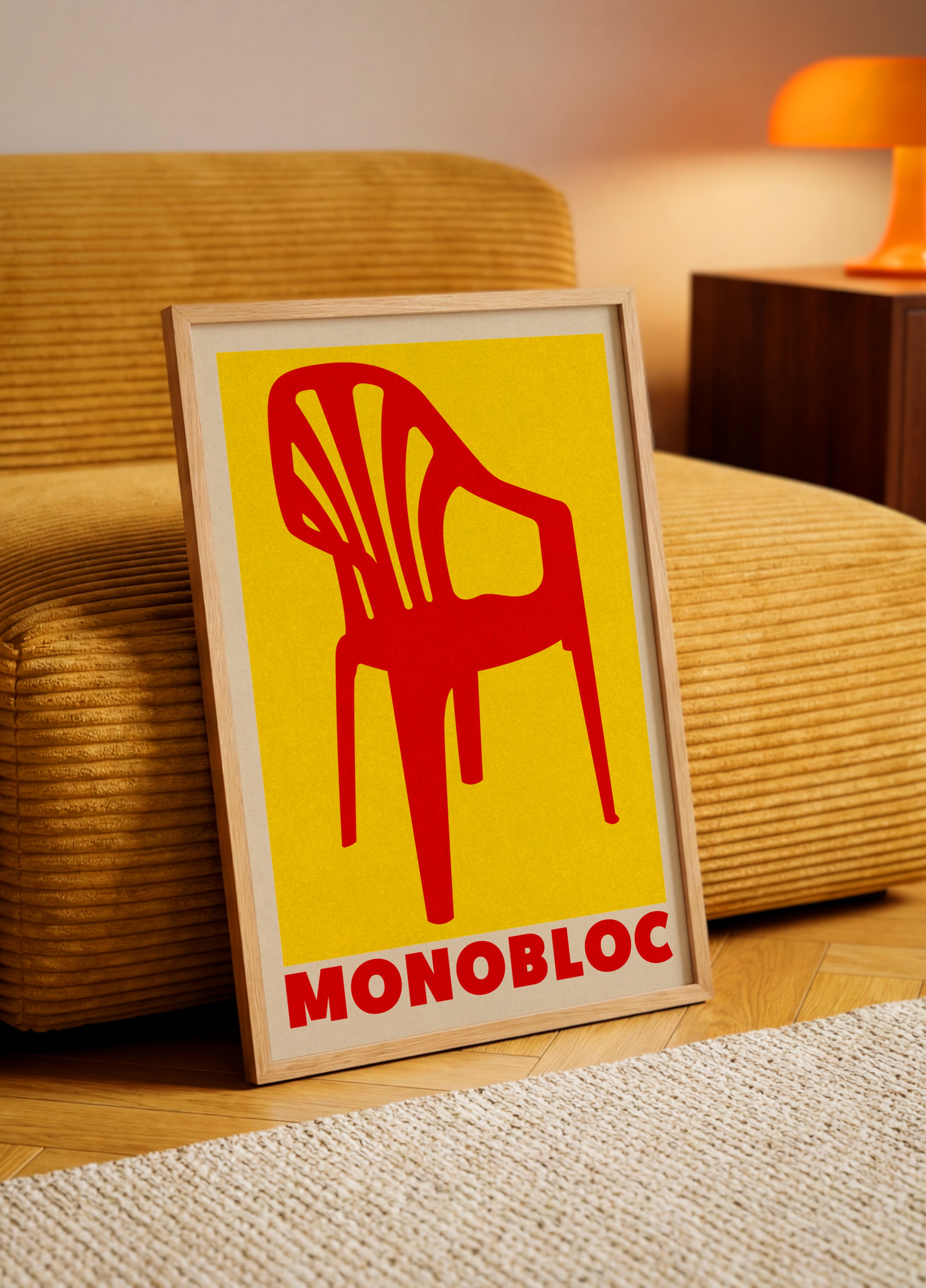 Silla monobloque roja