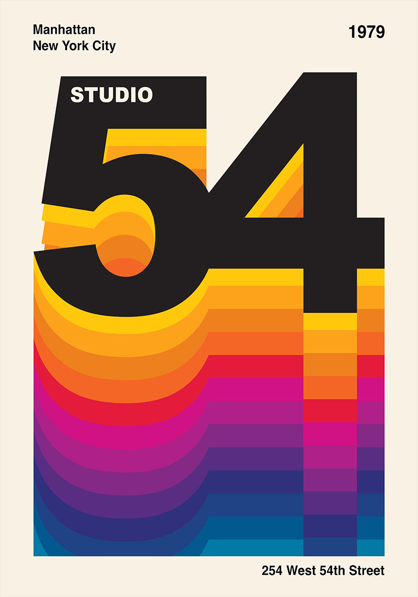 Diseño retro Studio 54 Póster