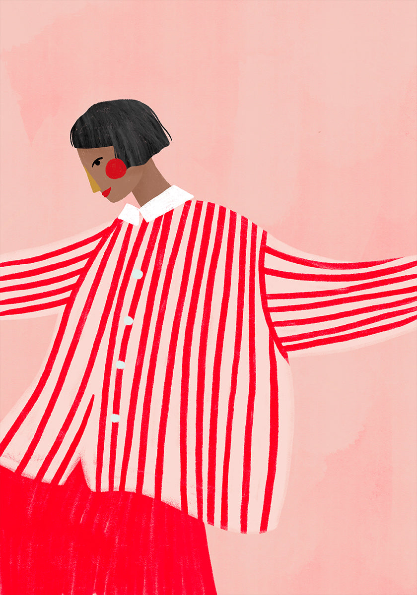 La mujer de las rayas rojas Póster