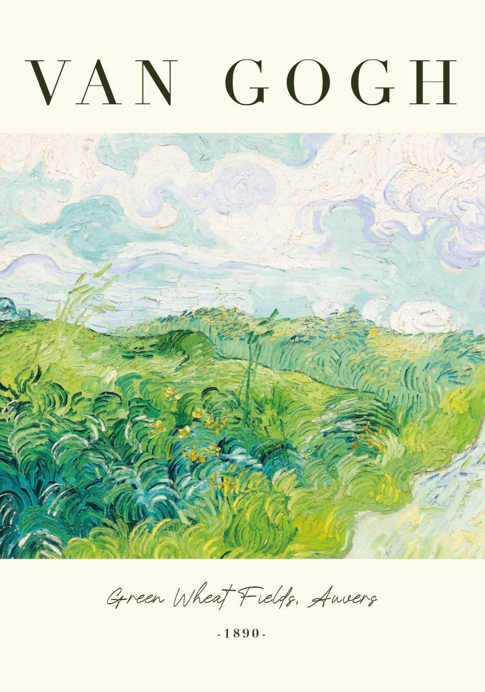 Póster Campos de trigo verde de Van Gogh