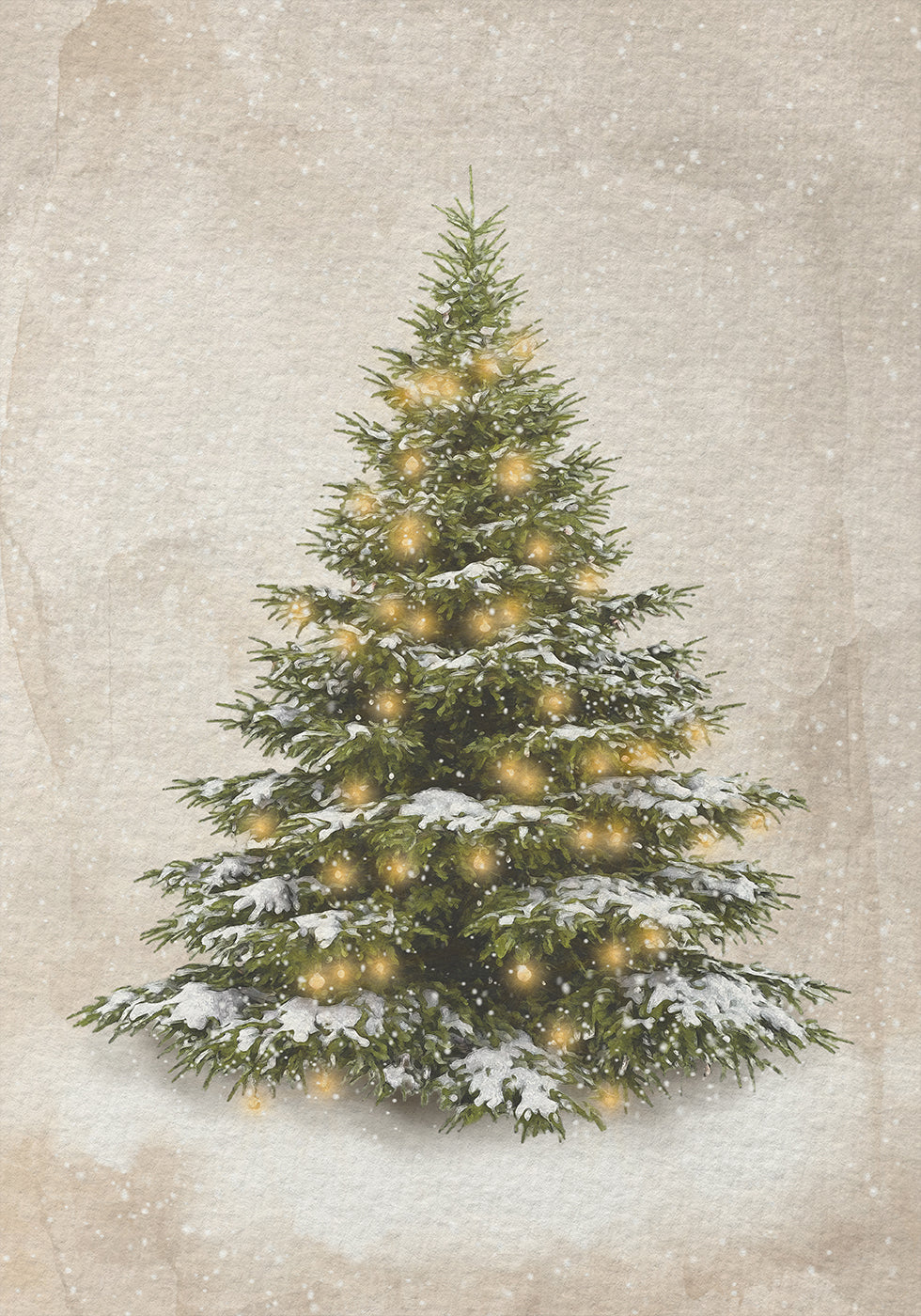 Póster Árbol de Navidad vintage
