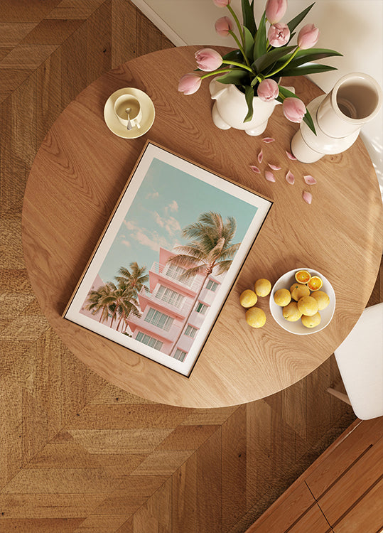 Pastel Building with Palm Trees (NEW) - Posterbox