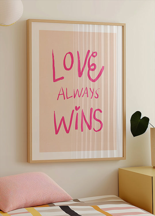 Póster tipográfico Love Always Wins rosa (NUEVO)
