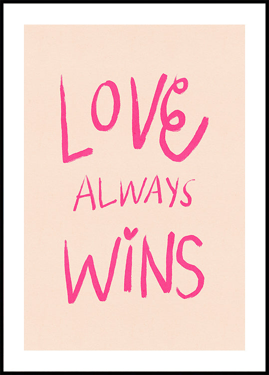 Póster tipográfico Love Always Wins rosa (NUEVO)