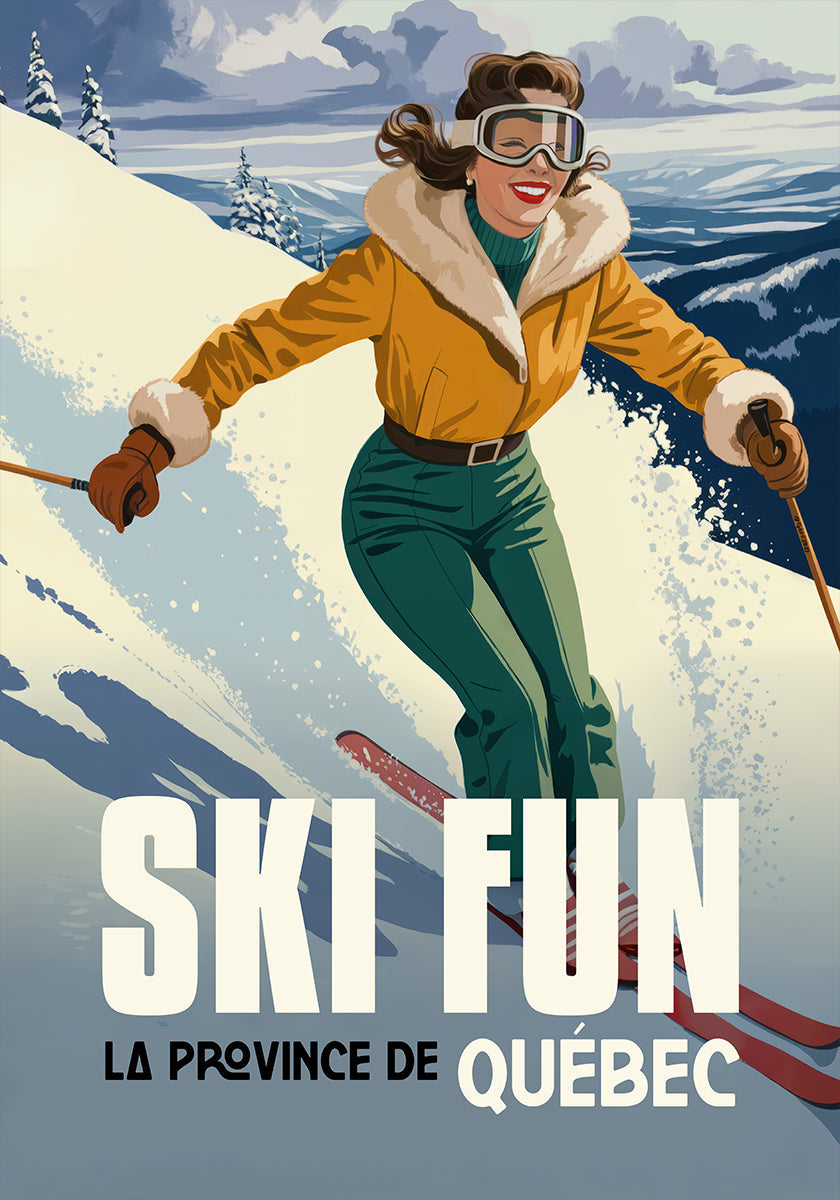 Ski Fun Quebec Plakat - Posterbox