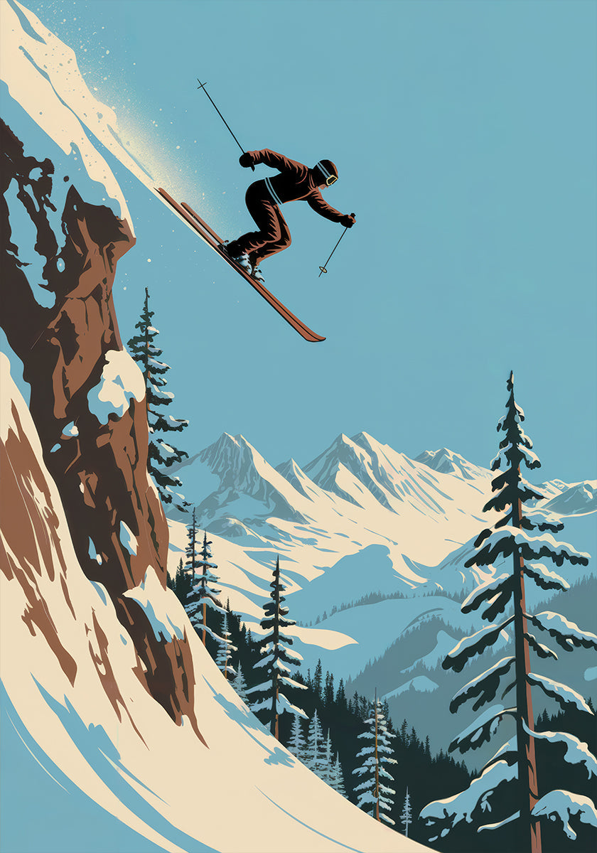 Skier Jumping Plakat - Posterbox