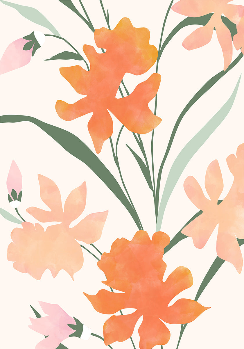 Floral Pattern With Abstract Colorful Flowers (NEW) - Posterbox