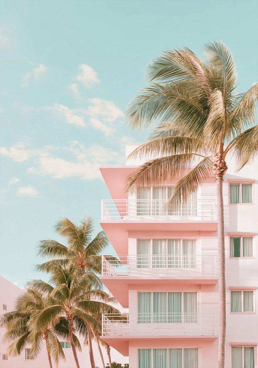 Pastel Building with Palm Trees (NEW) - Posterbox