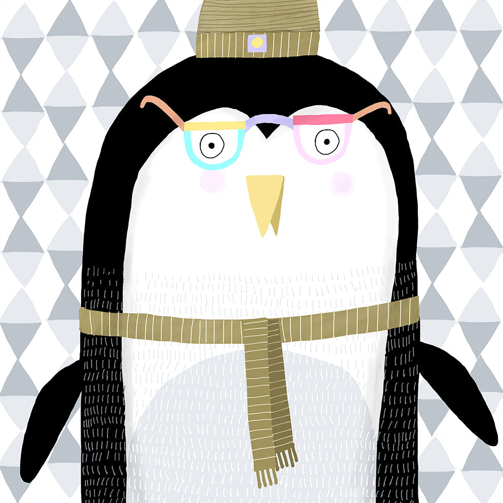 Cute Penguin With Wooly Hat By Artist Carla Daly Plakat - Posterbox