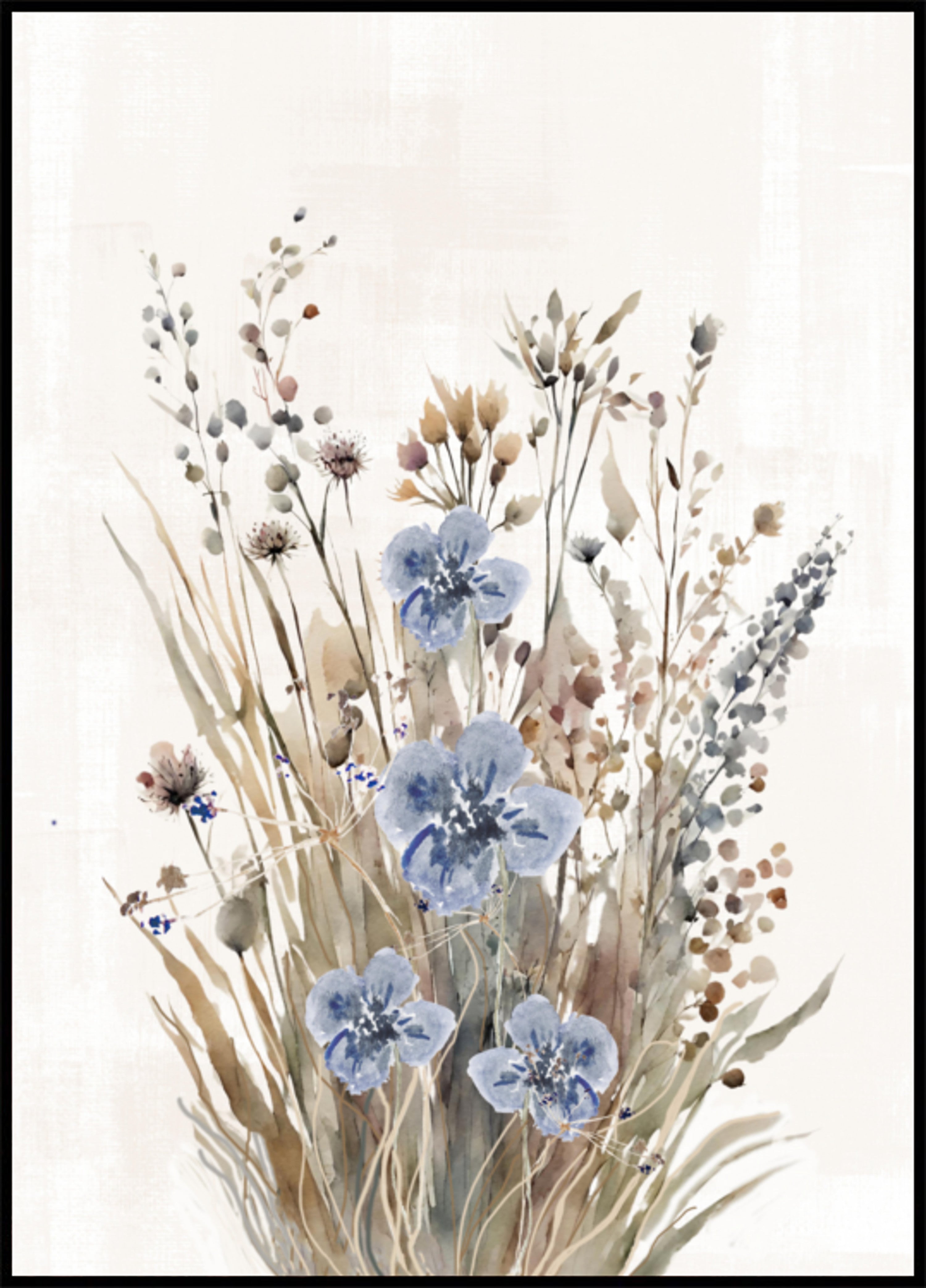 Suaves flores silvestres de acuarela