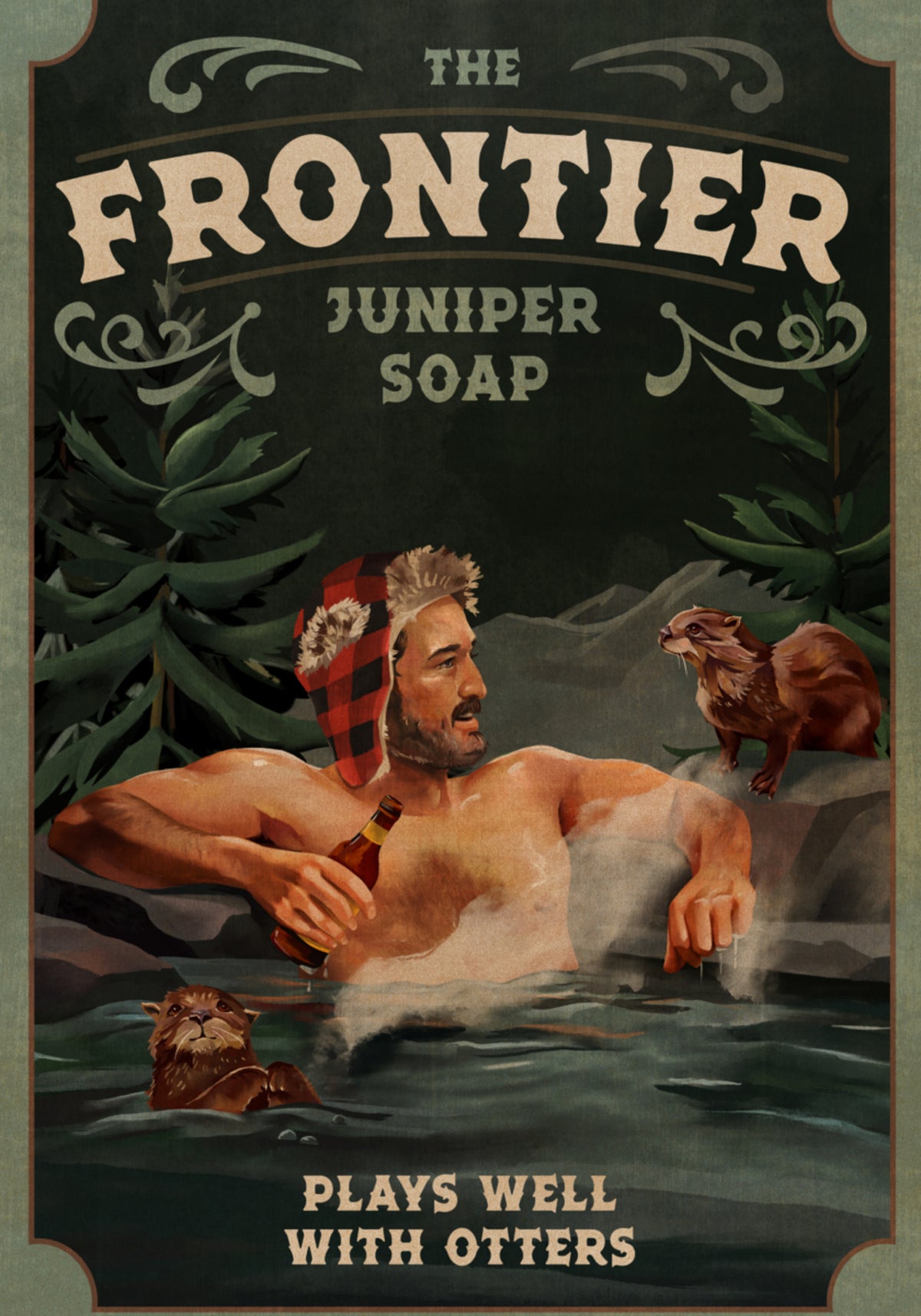 Hombre de la frontera con nutrias