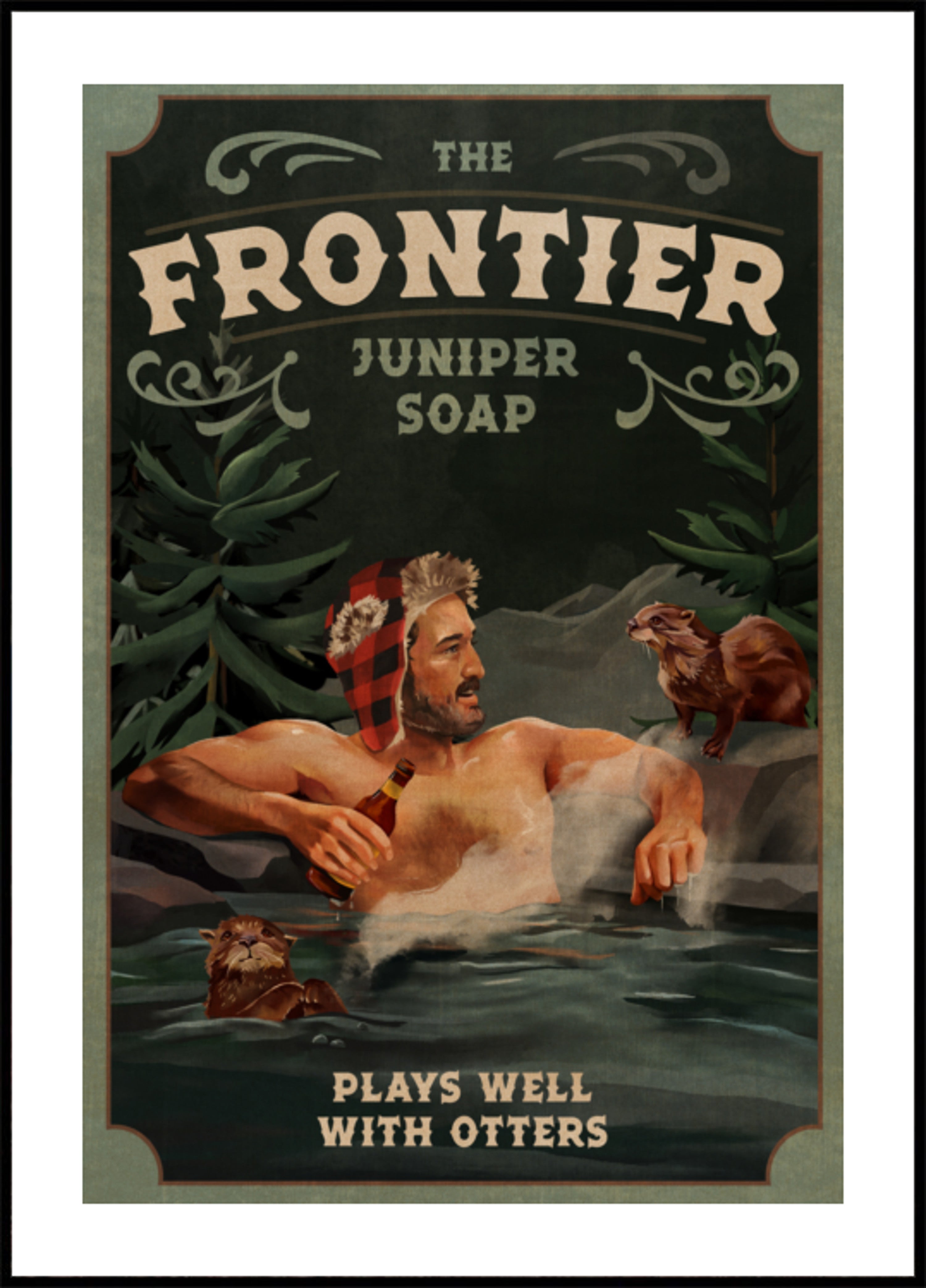 Hombre de la frontera con nutrias