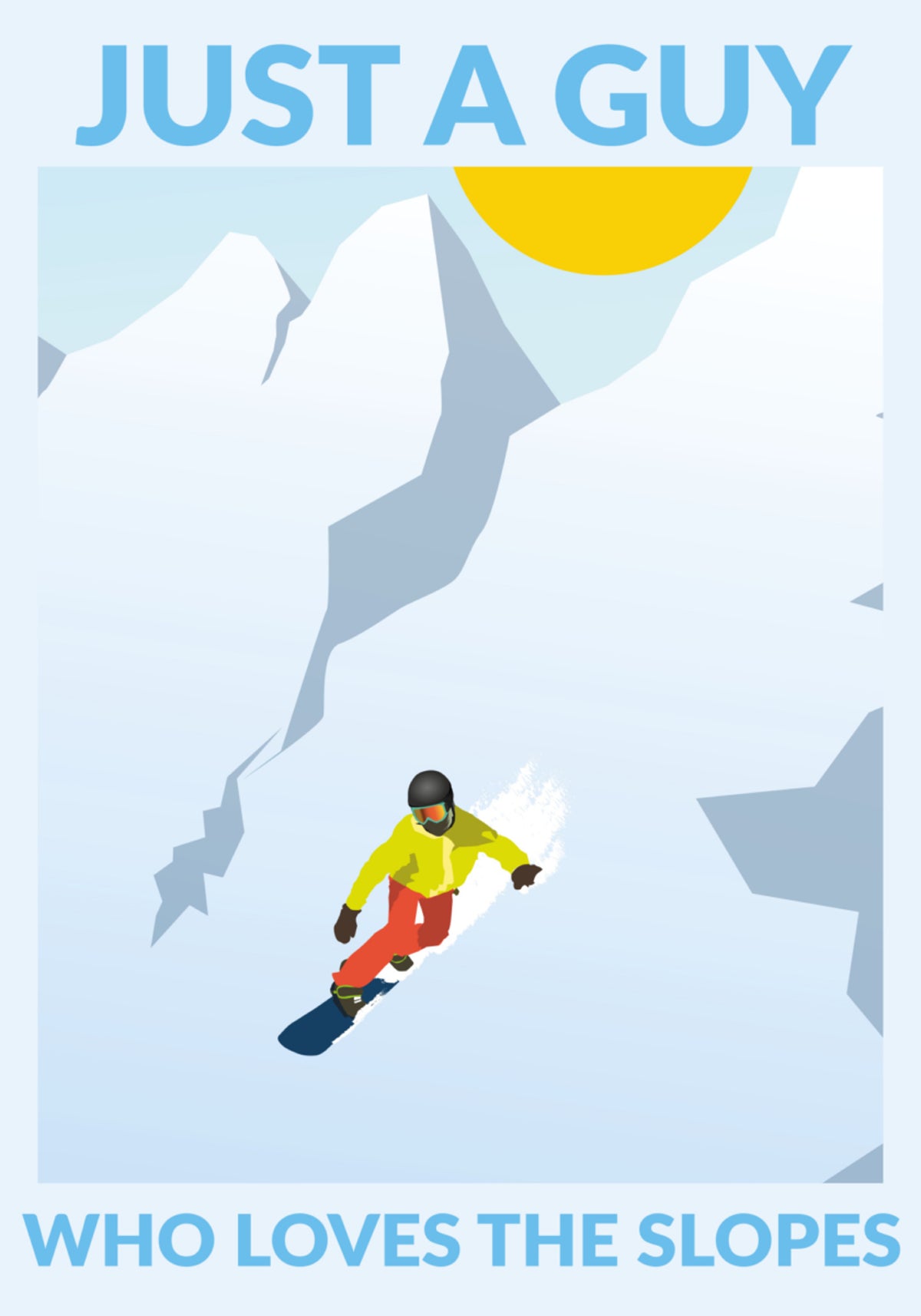 Aventura de snowboard en la montaña