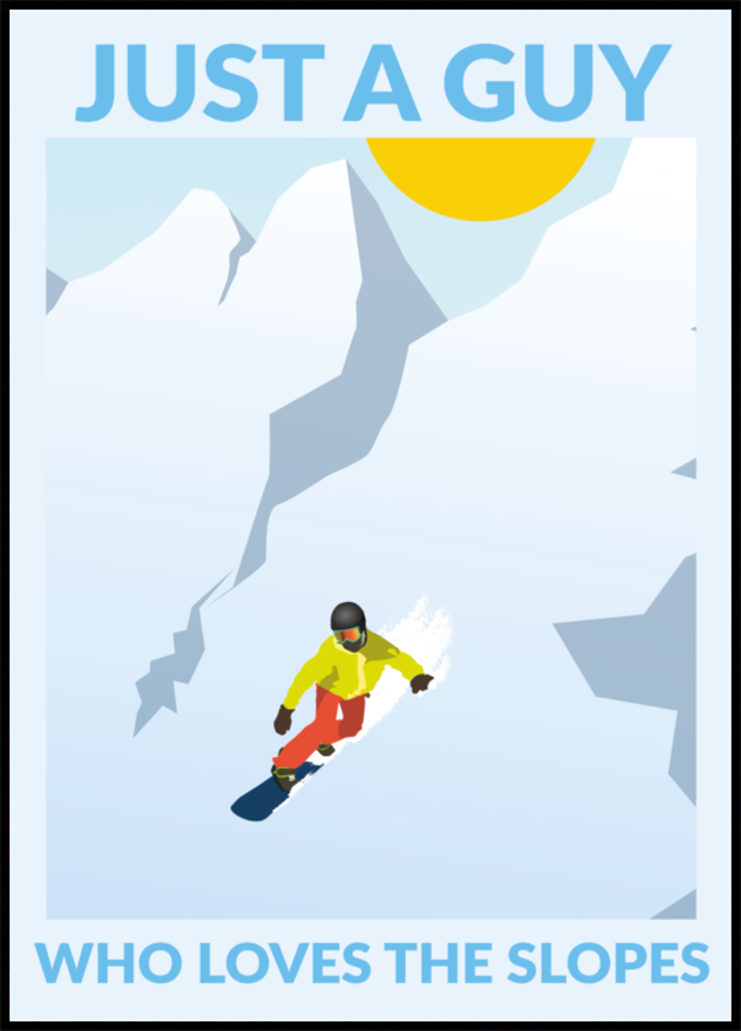 Aventura de snowboard en la montaña