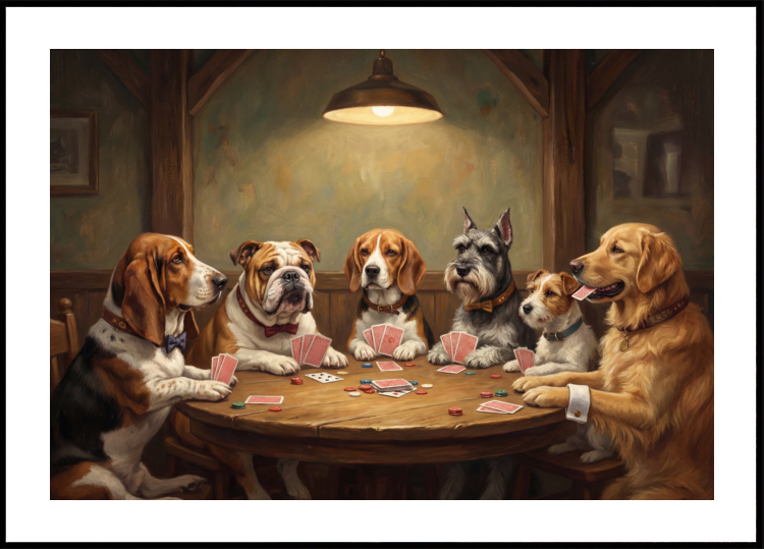 Perros jugando al póquer