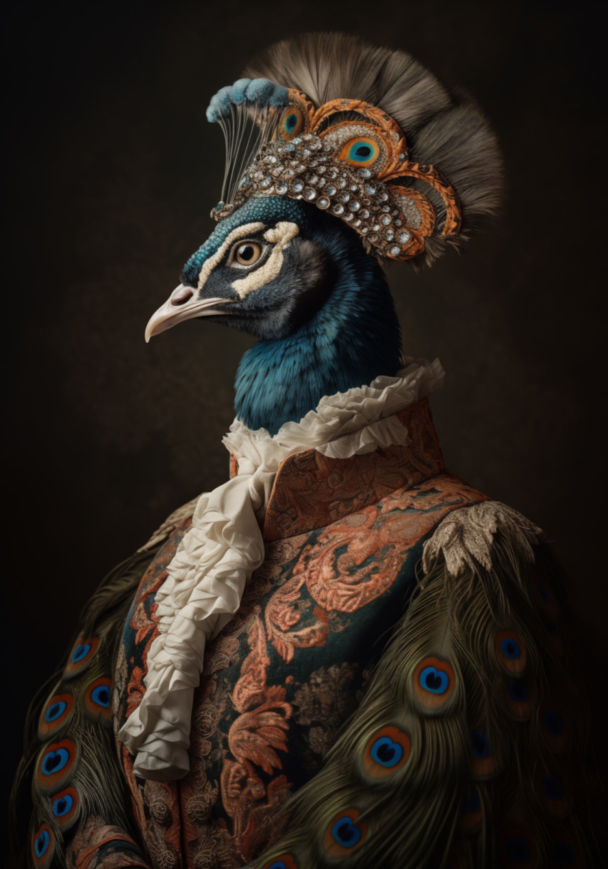 Regal Peacock Portrait - Posterbox