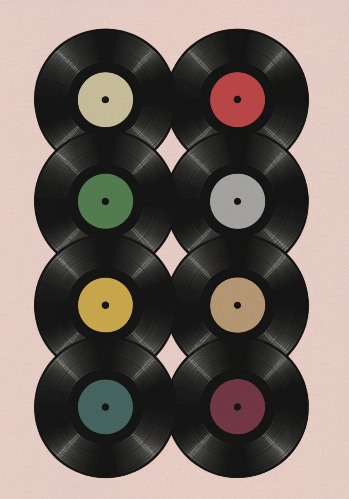 Colección de discos retro