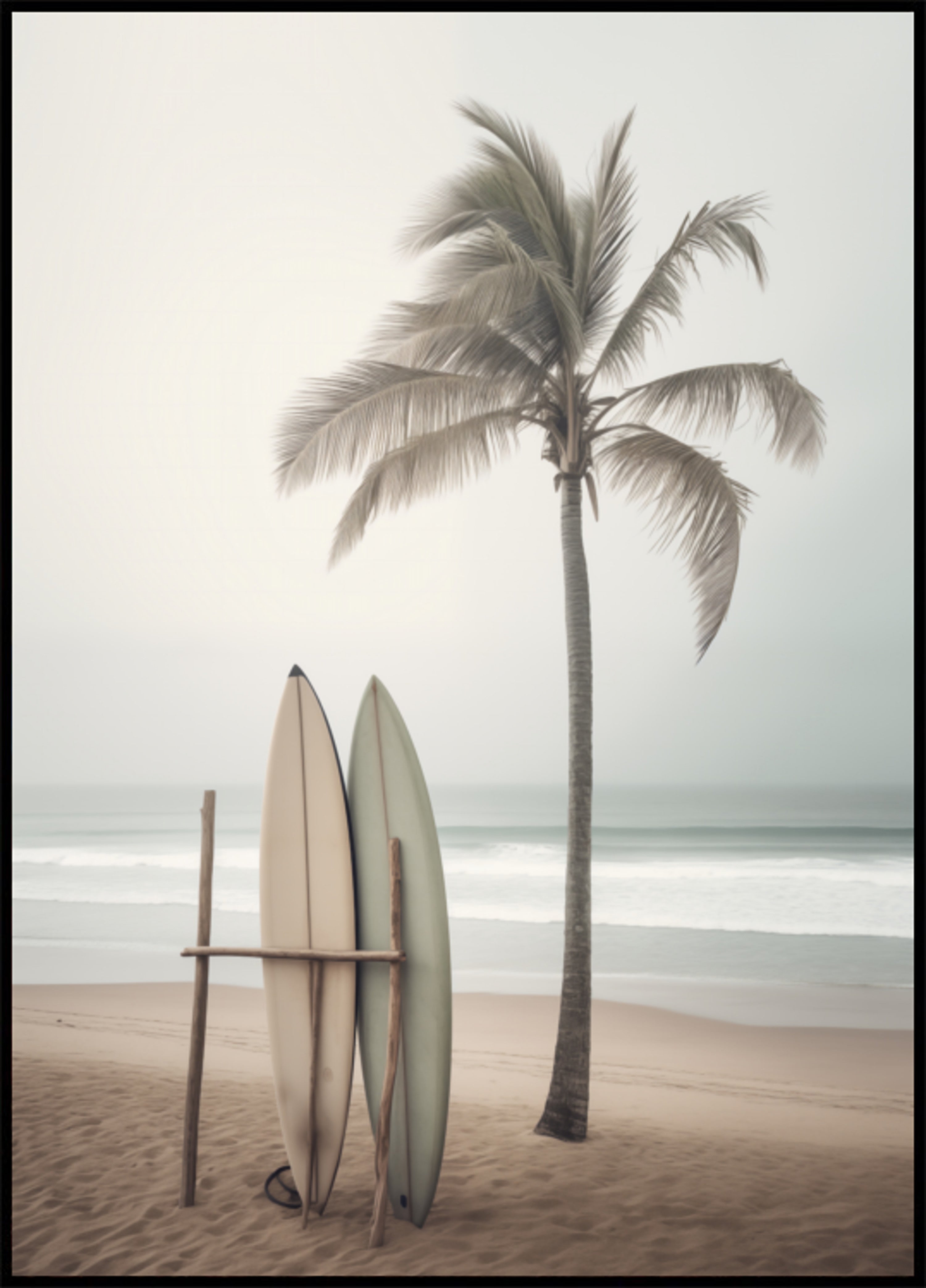 Tablas de surf de playa serena