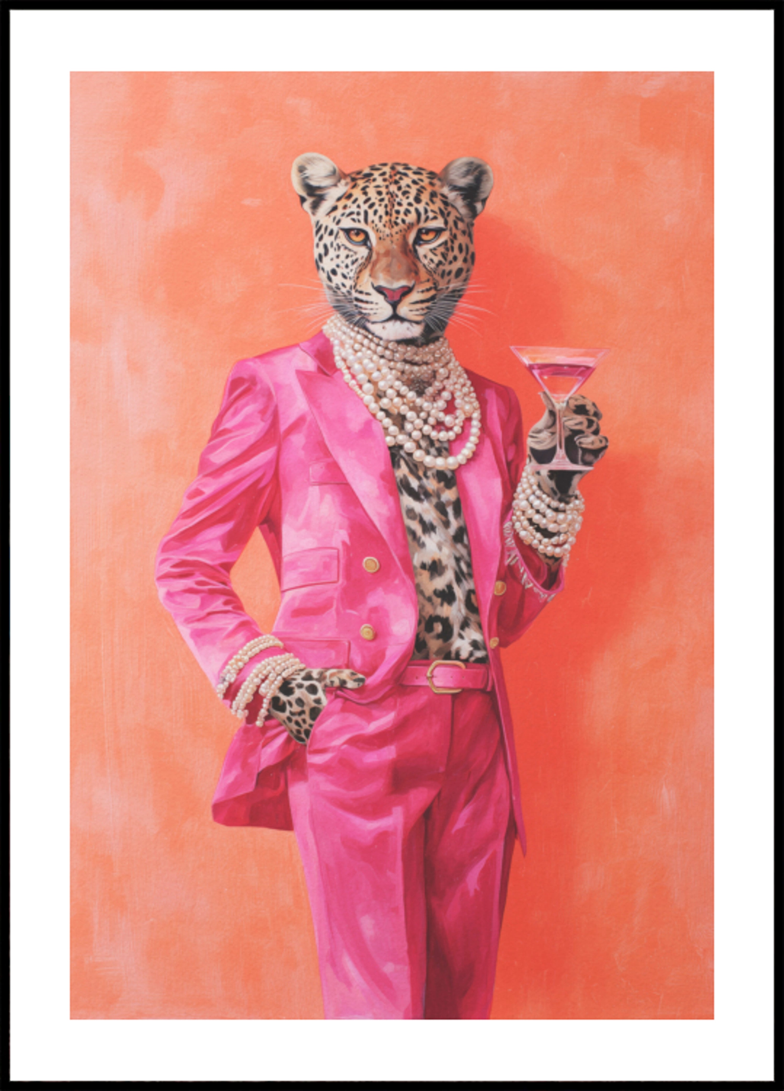 Martini traje rosa leopardo