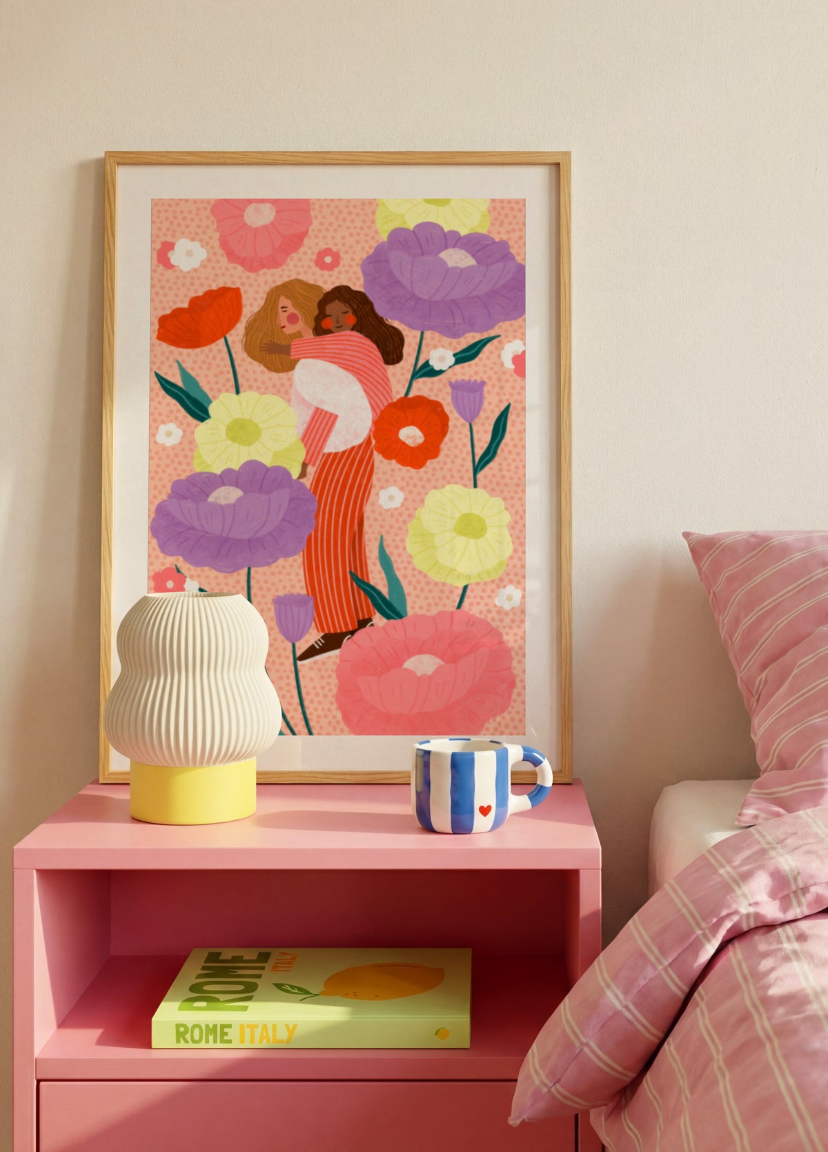 Abrazo floral alegre