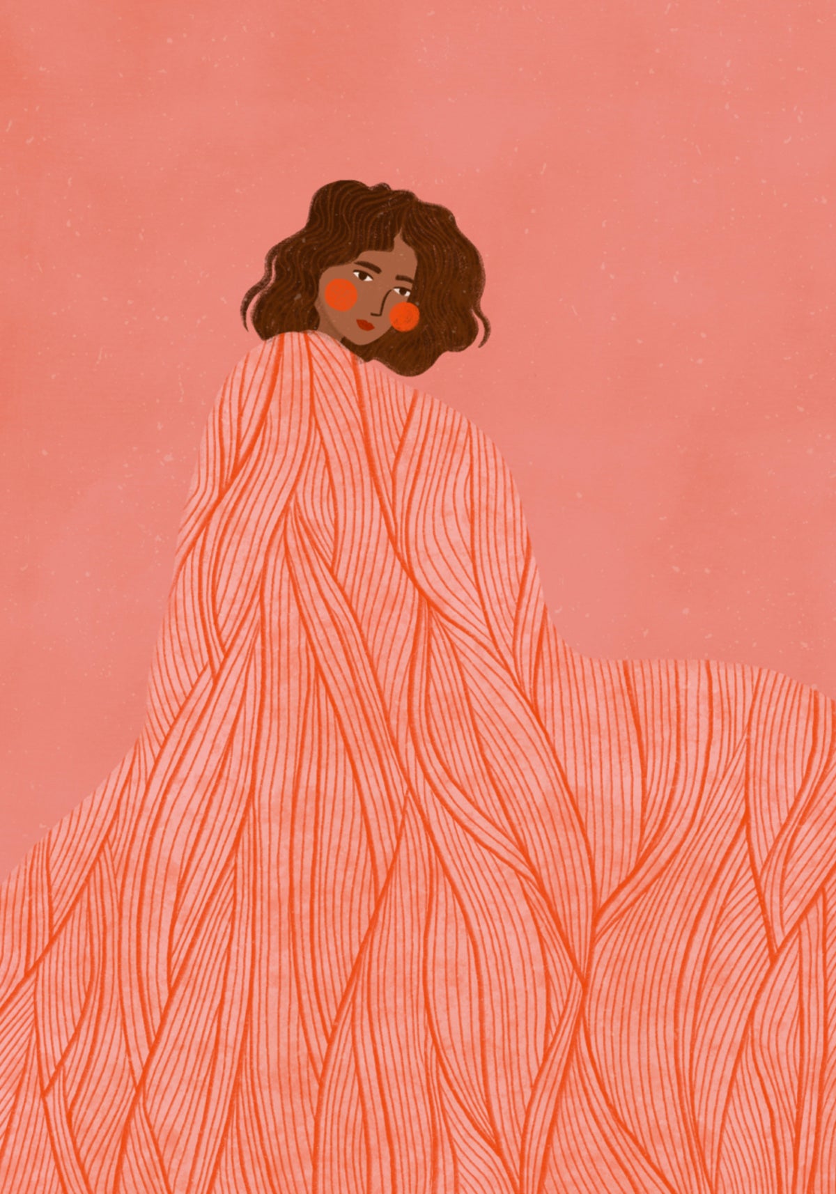 Mujer coralina soñando