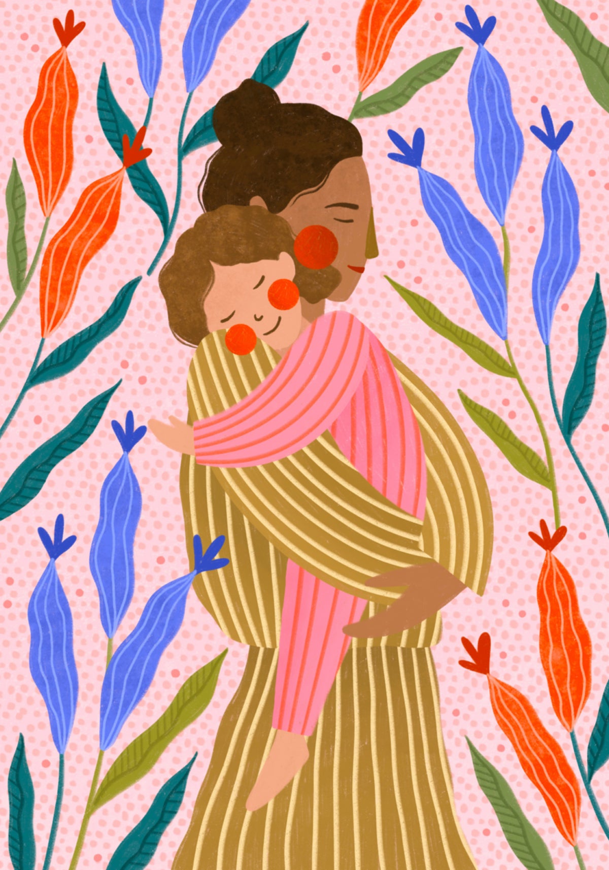 El suave abrazo de la madre