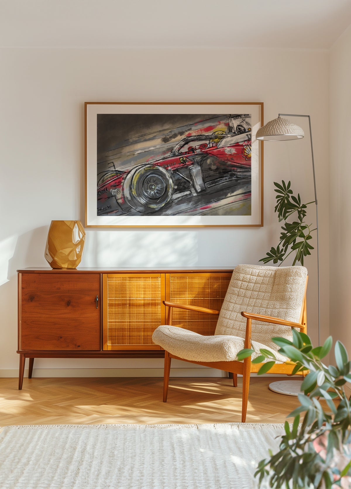 Bosquejo del coche de carreras rojo