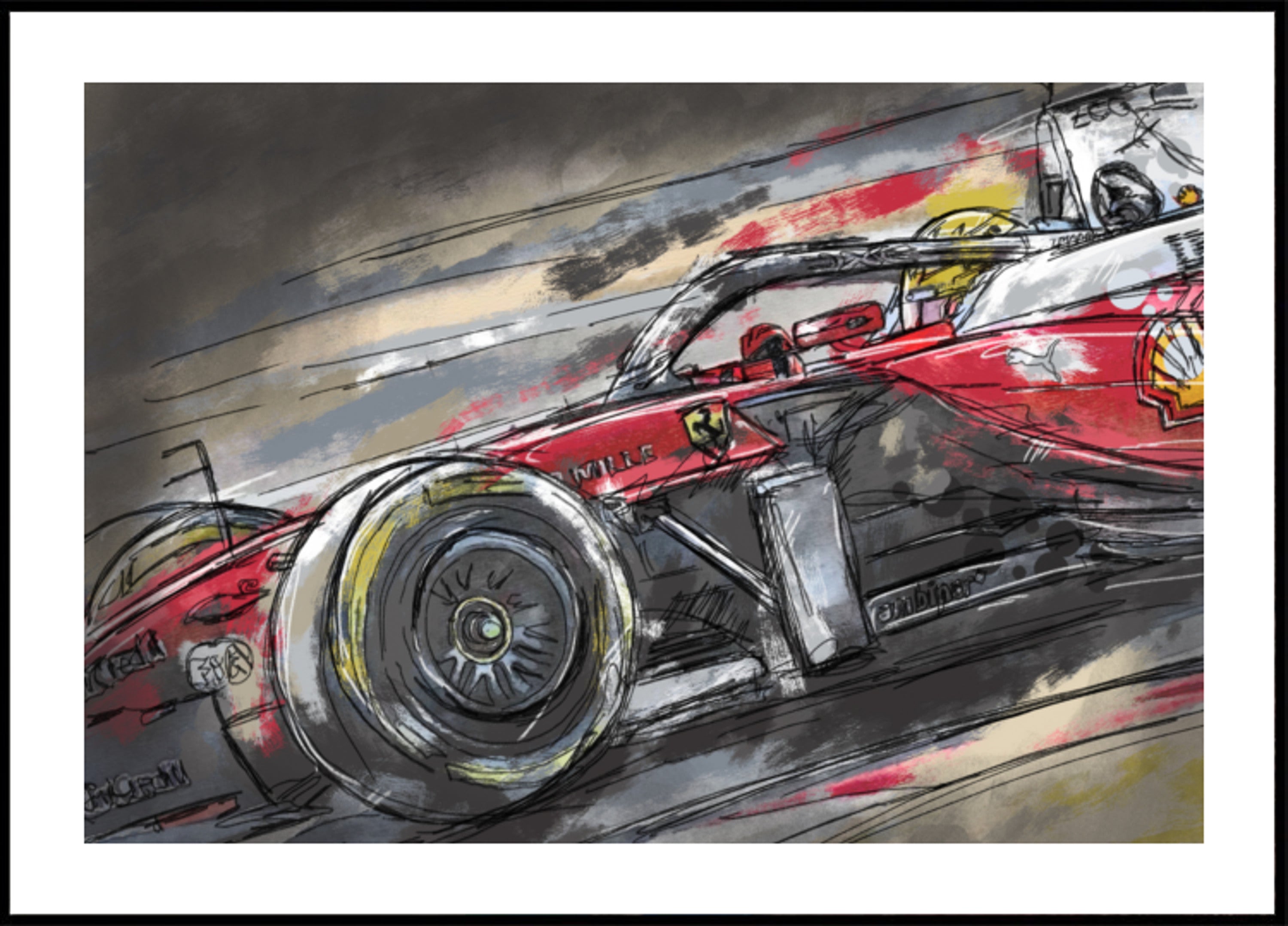 Bosquejo del coche de carreras rojo