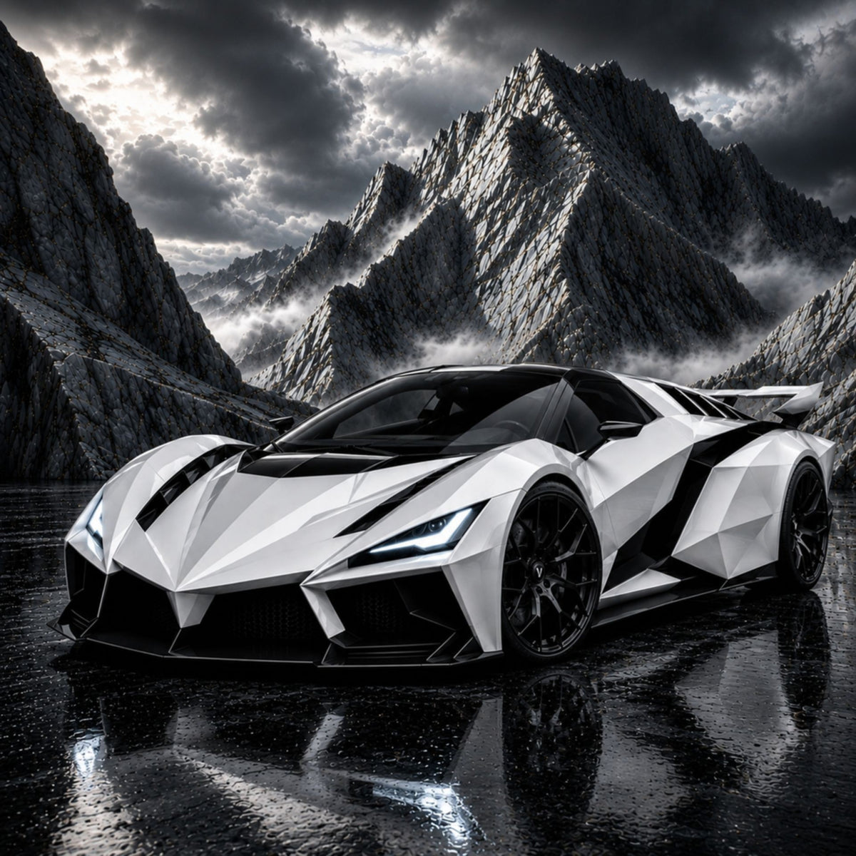 Hipercoche de montaña blanca