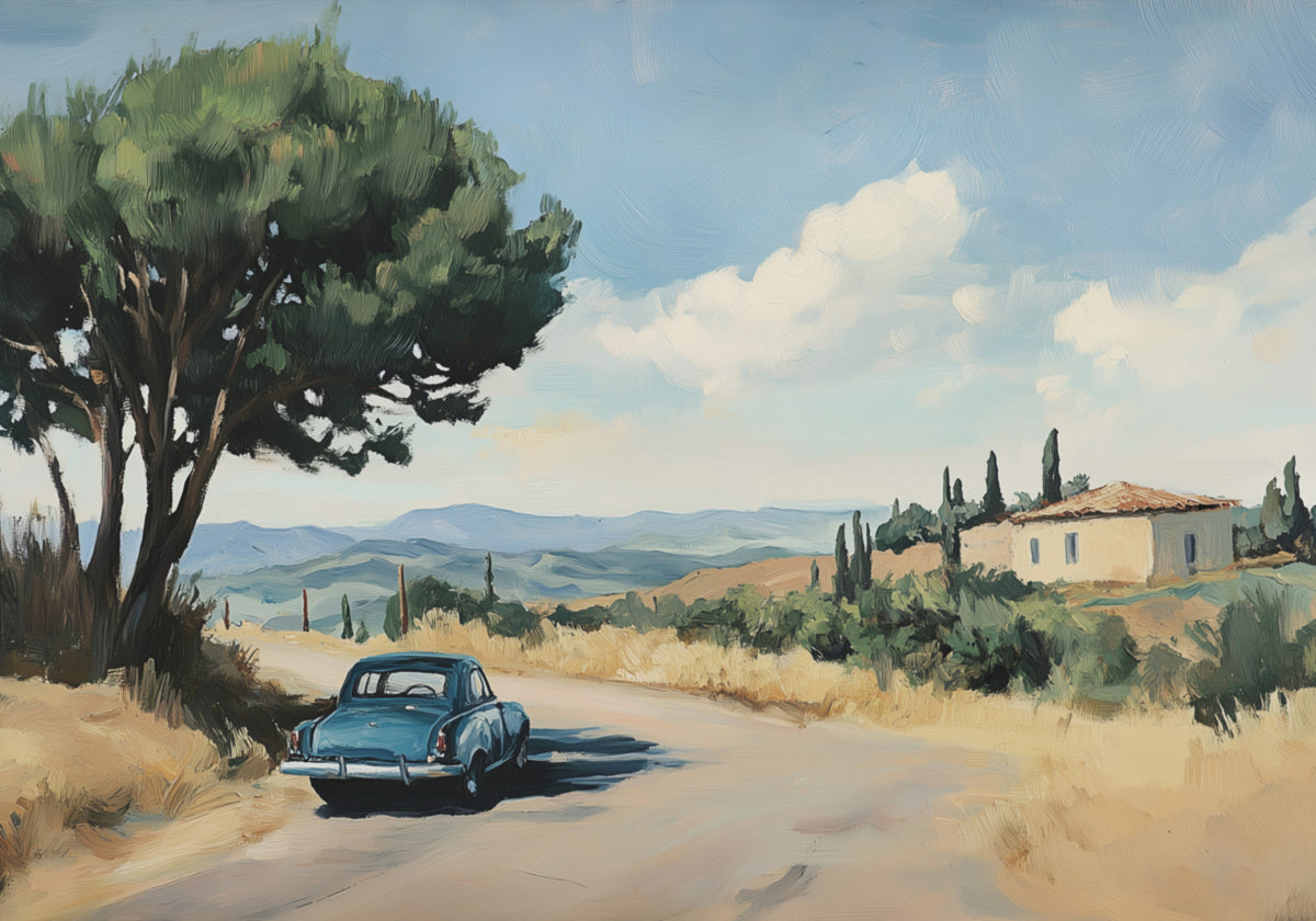Coche antiguo de la campiña toscana