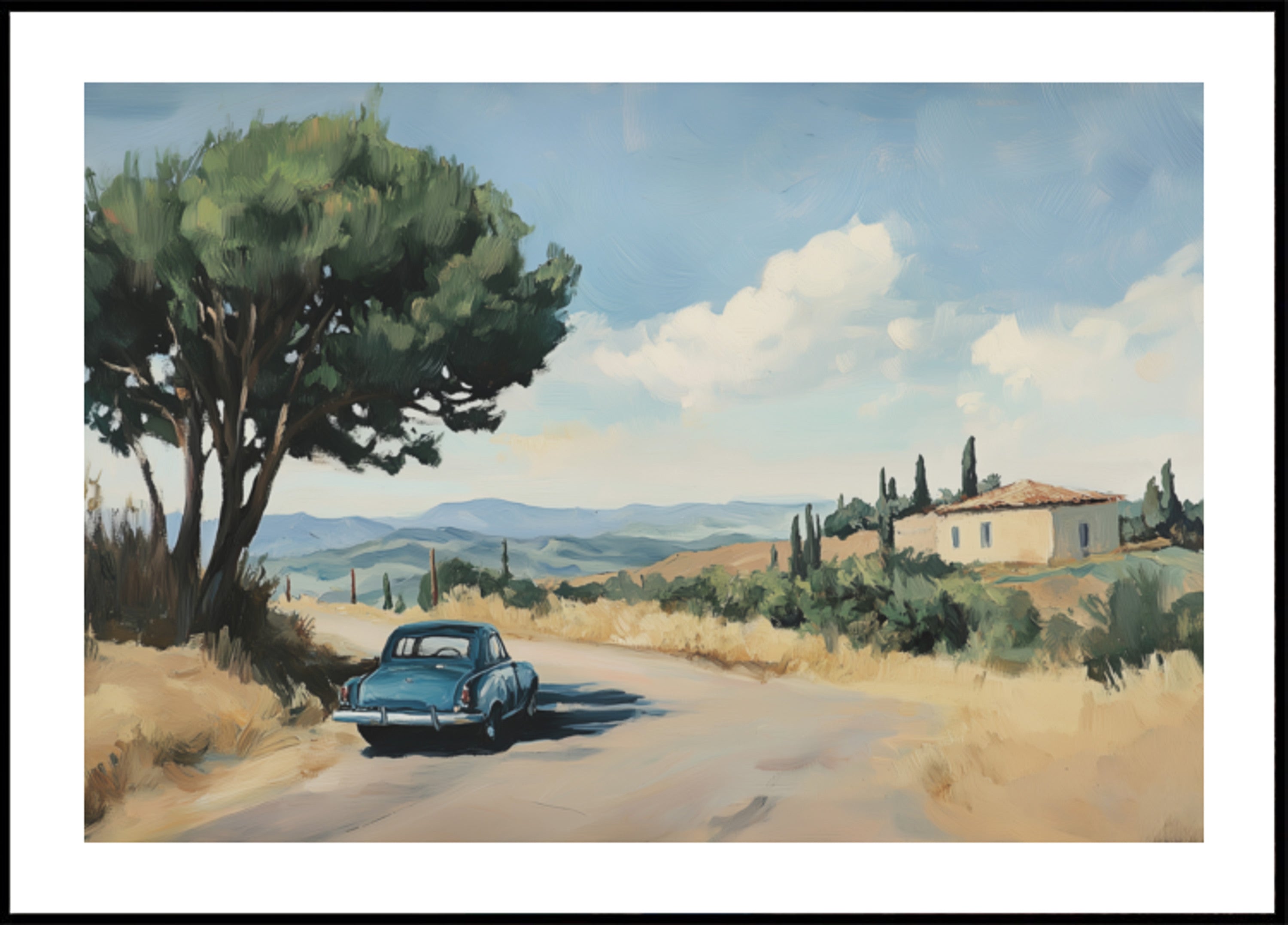 Coche antiguo de la campiña toscana
