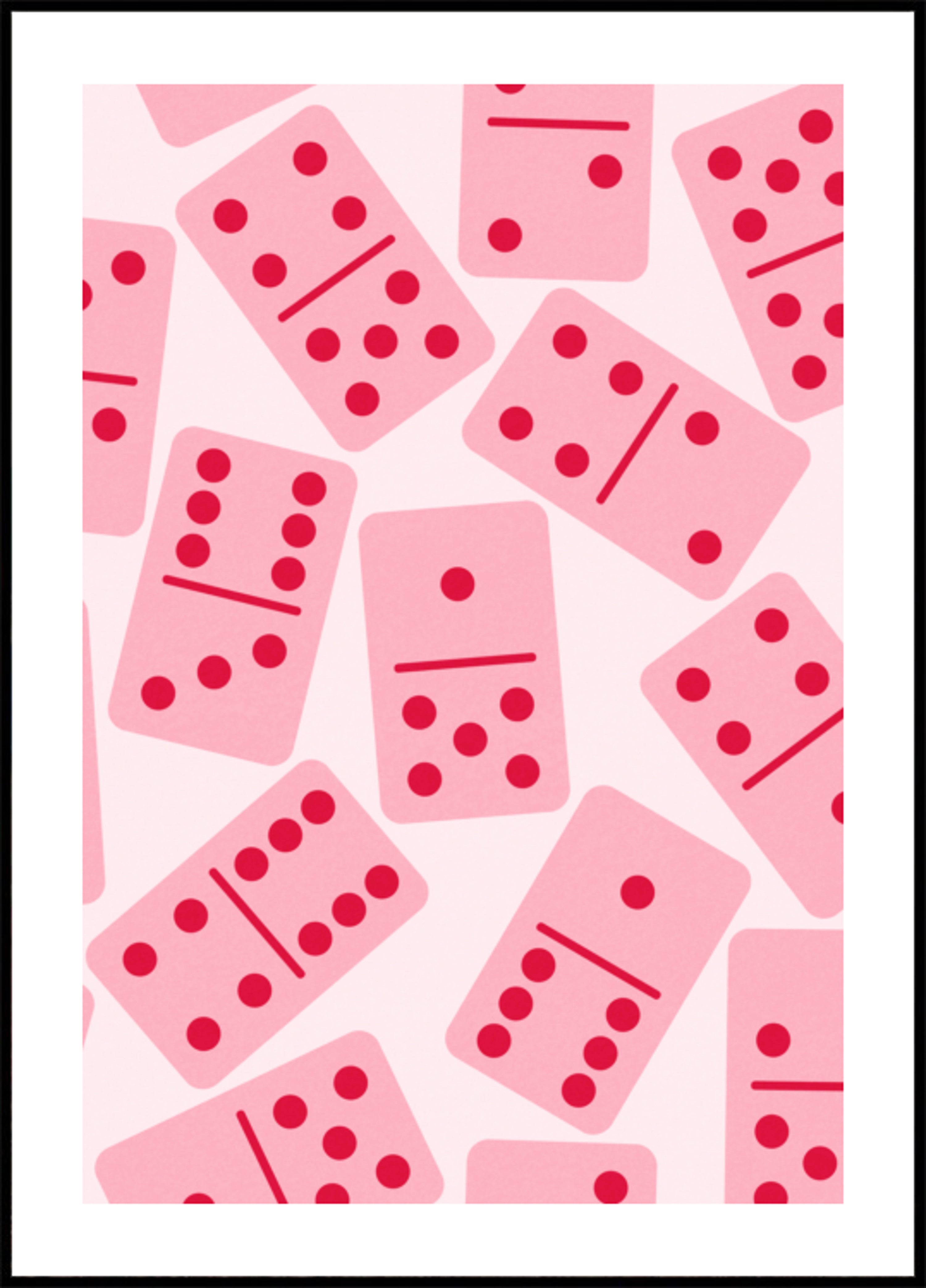 Patrón de dominó rosa