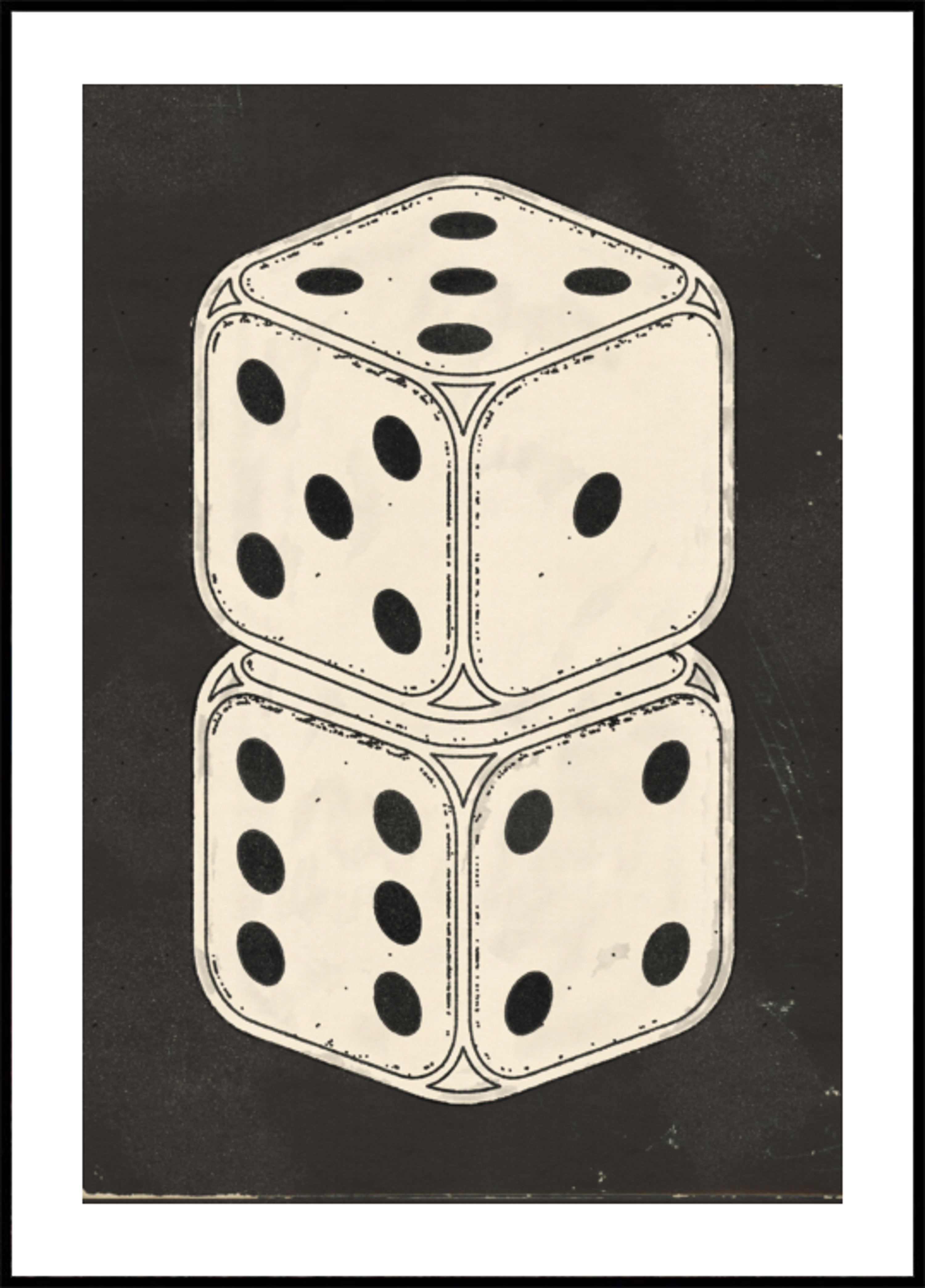 Dados vintage apilados
