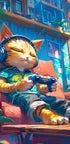 Cozy Gamer Cat - Posterbox
