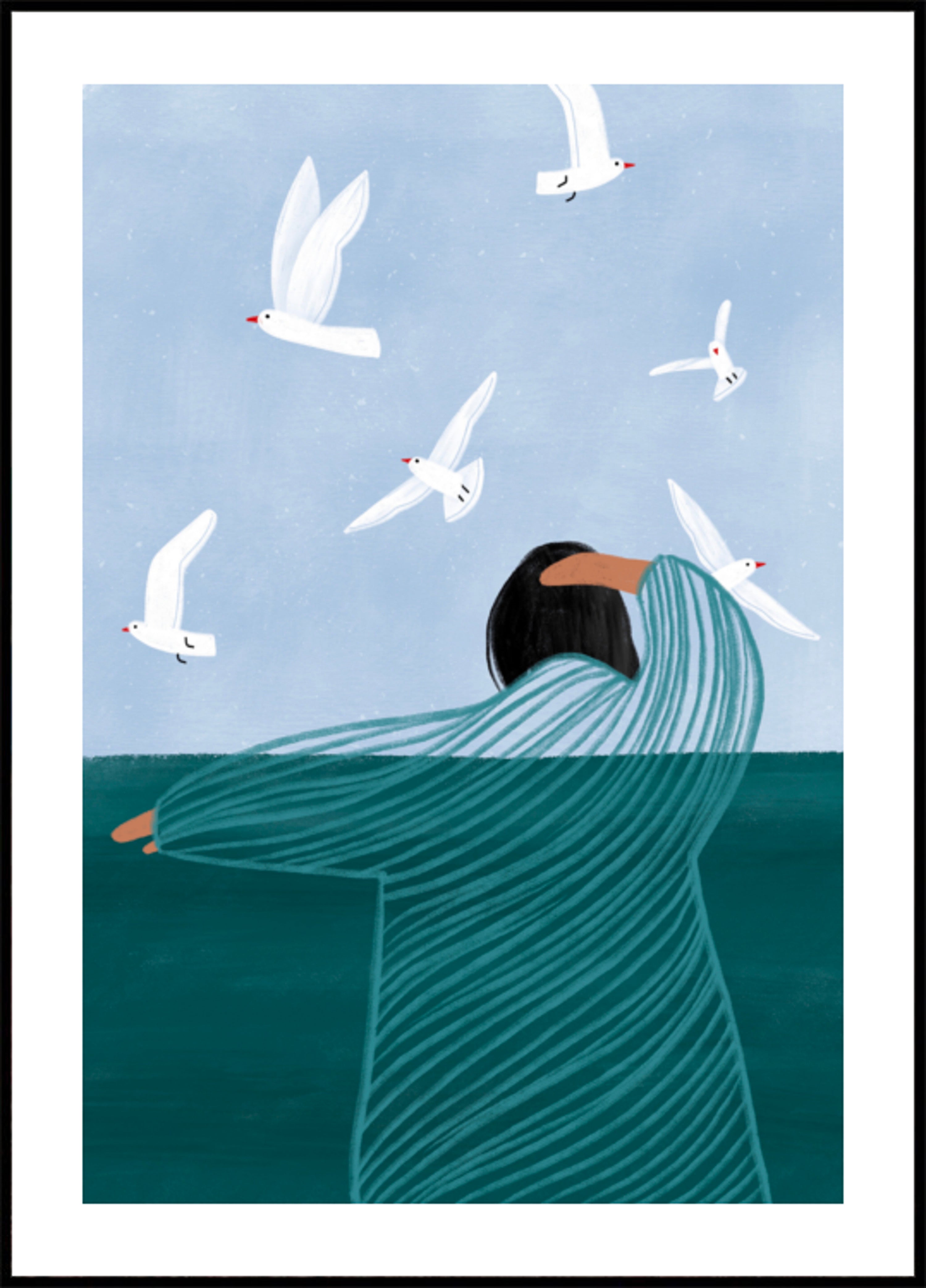 Mujer abrazando la libertad