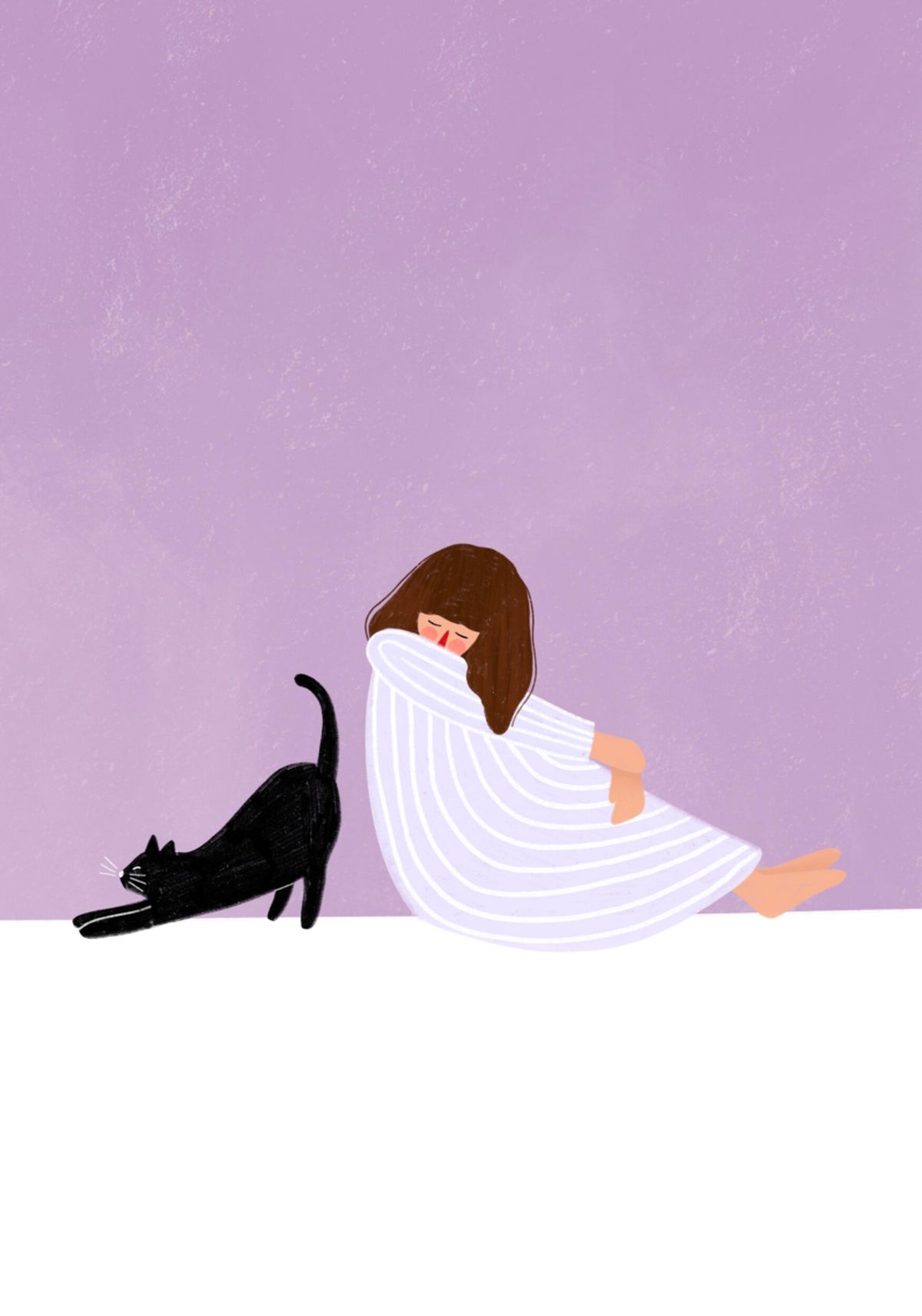 niña y gato
