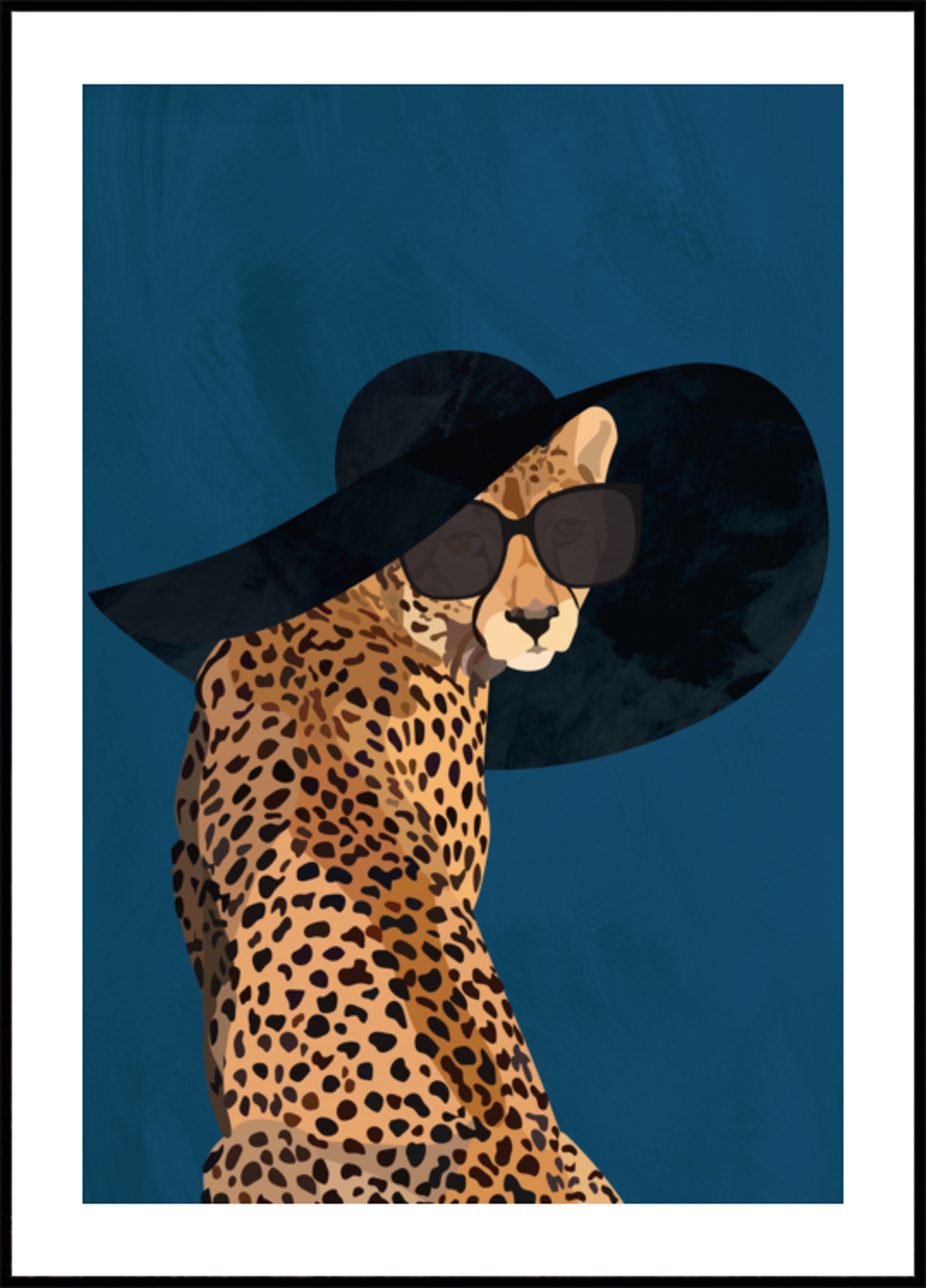 Guepardo elegante con sombrero