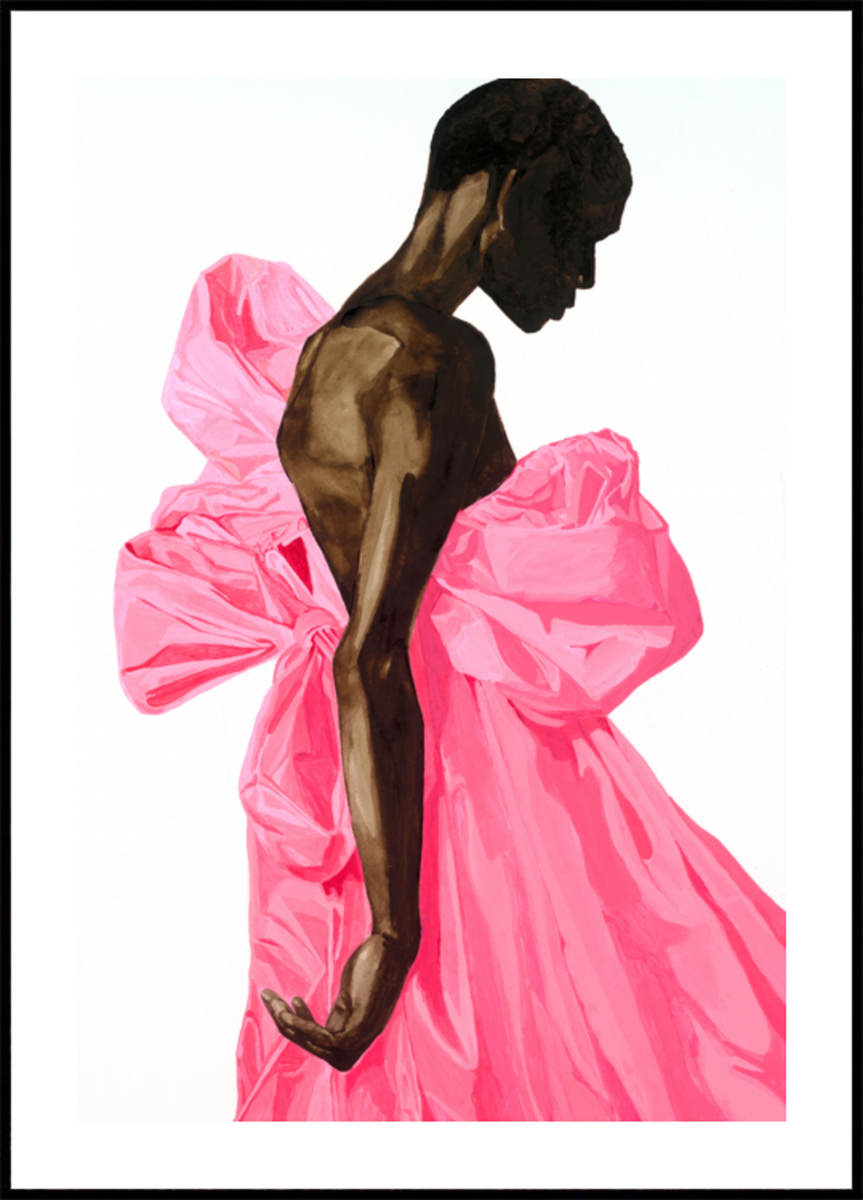 Vestido con lazo rosa vibrante