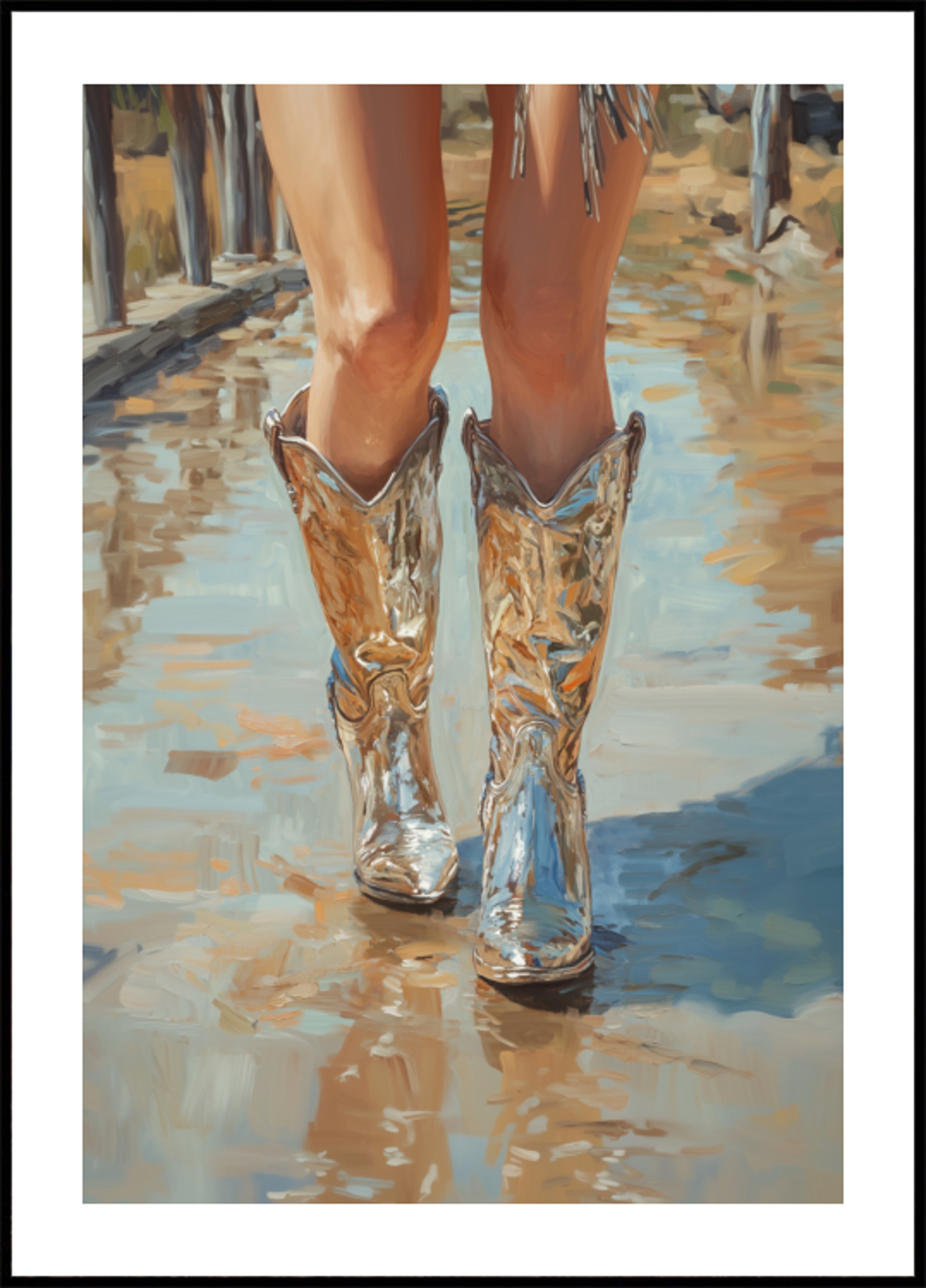 Botas de vaquero reflectantes