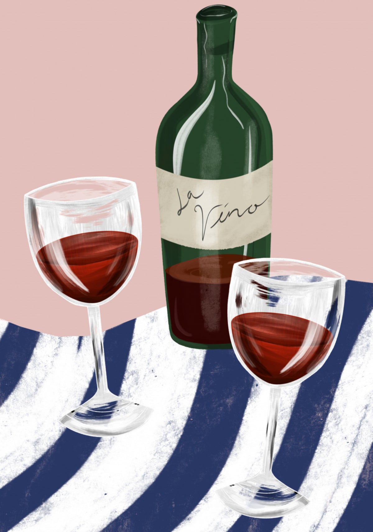 Bodegón de vino tinto