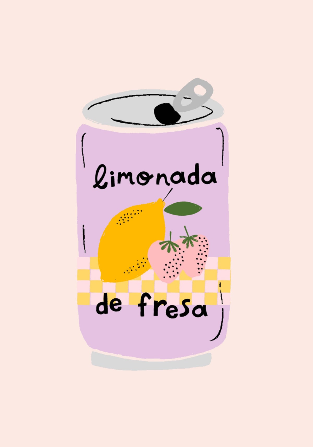 Lata de limonada de fresa