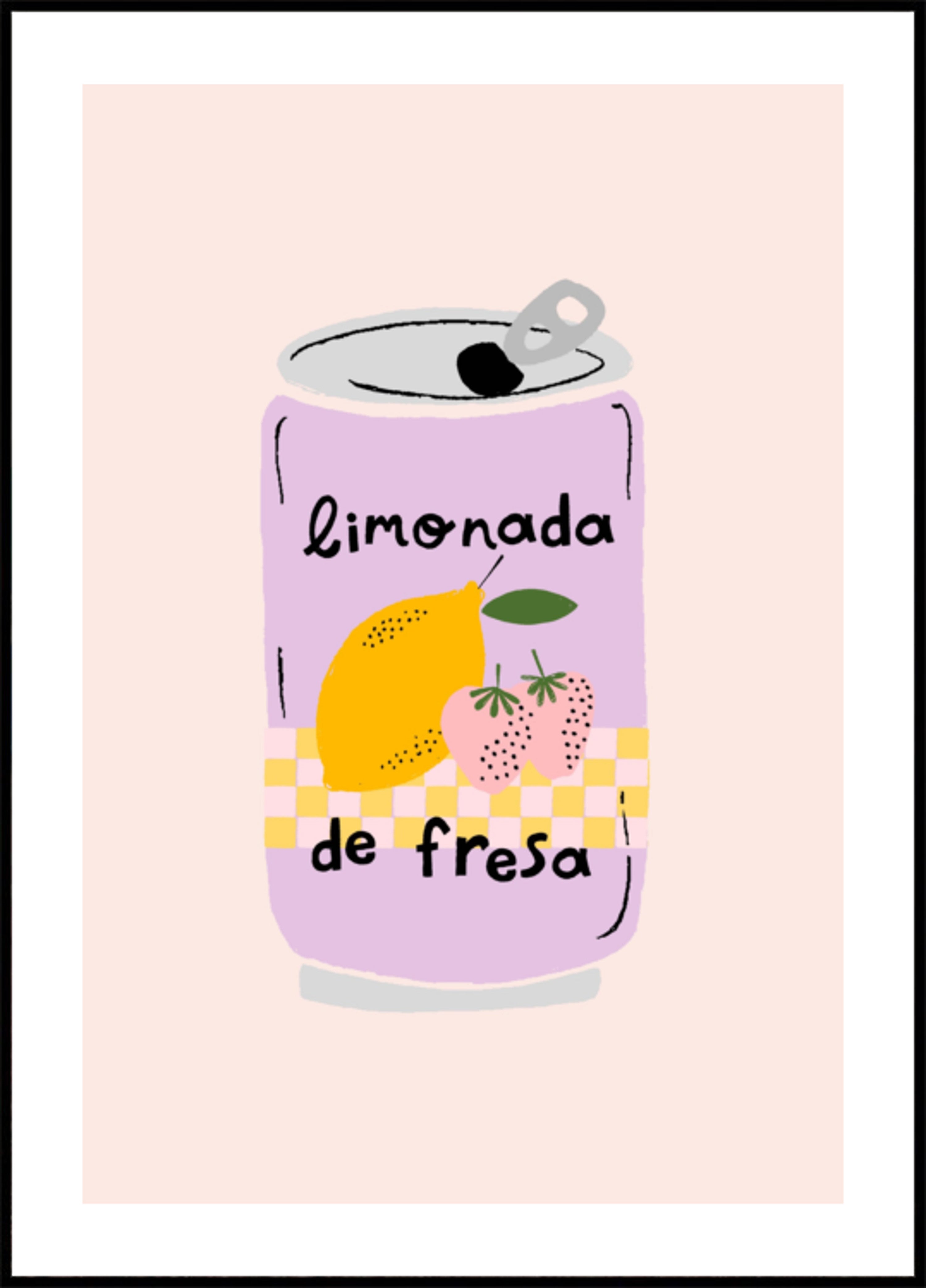 Lata de limonada de fresa