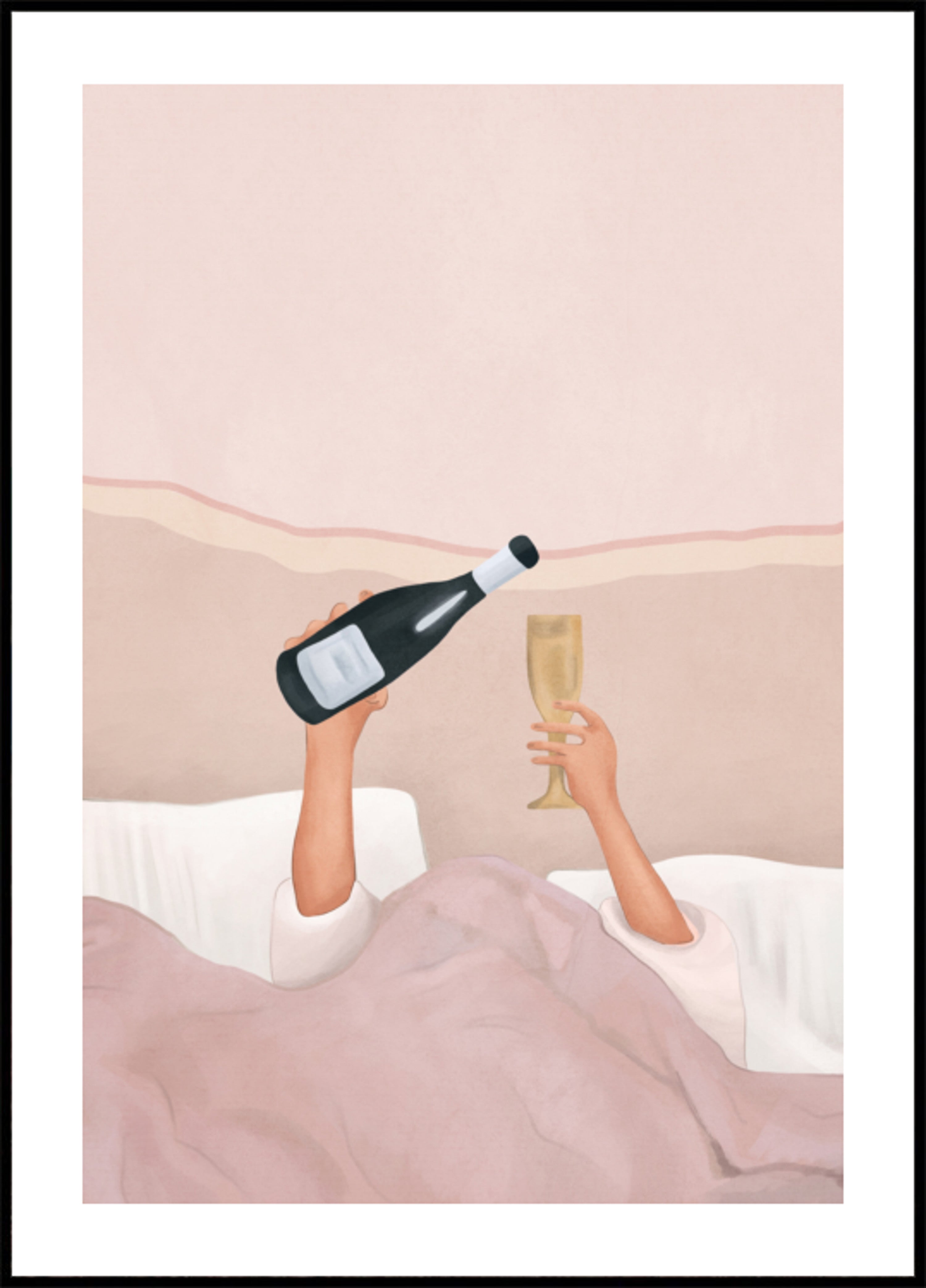 champán en la cama