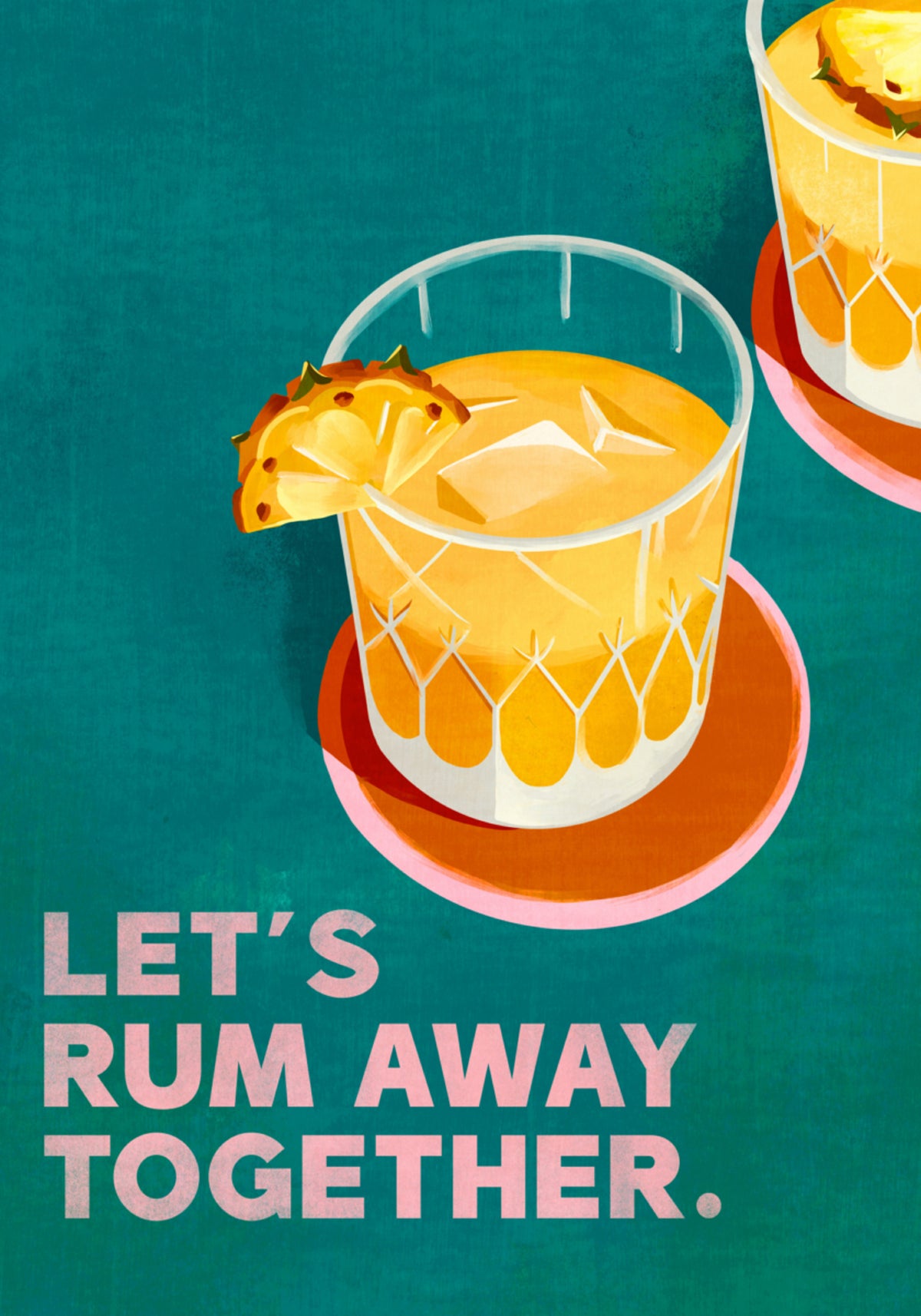 Arte de cócteles de bar de playa Rum Away