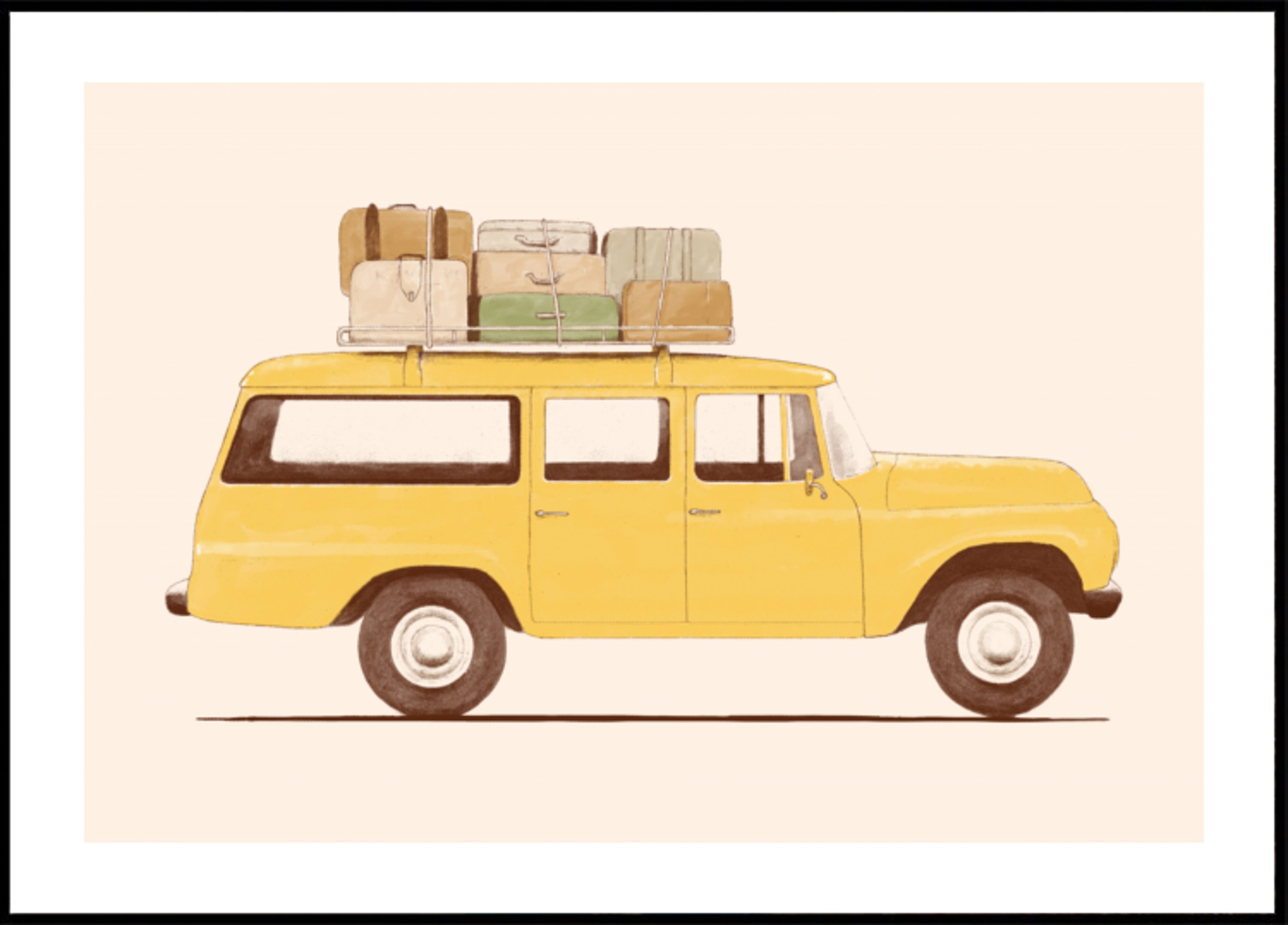 Coche antiguo en viaje por carretera