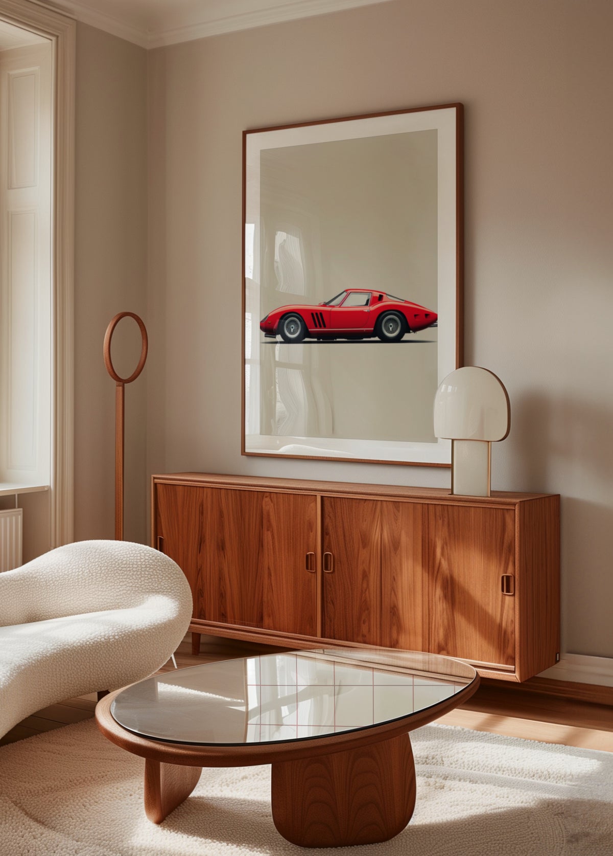 Coche deportivo rojo elegante