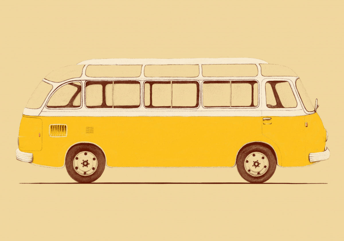 Autobús amarillo vintage