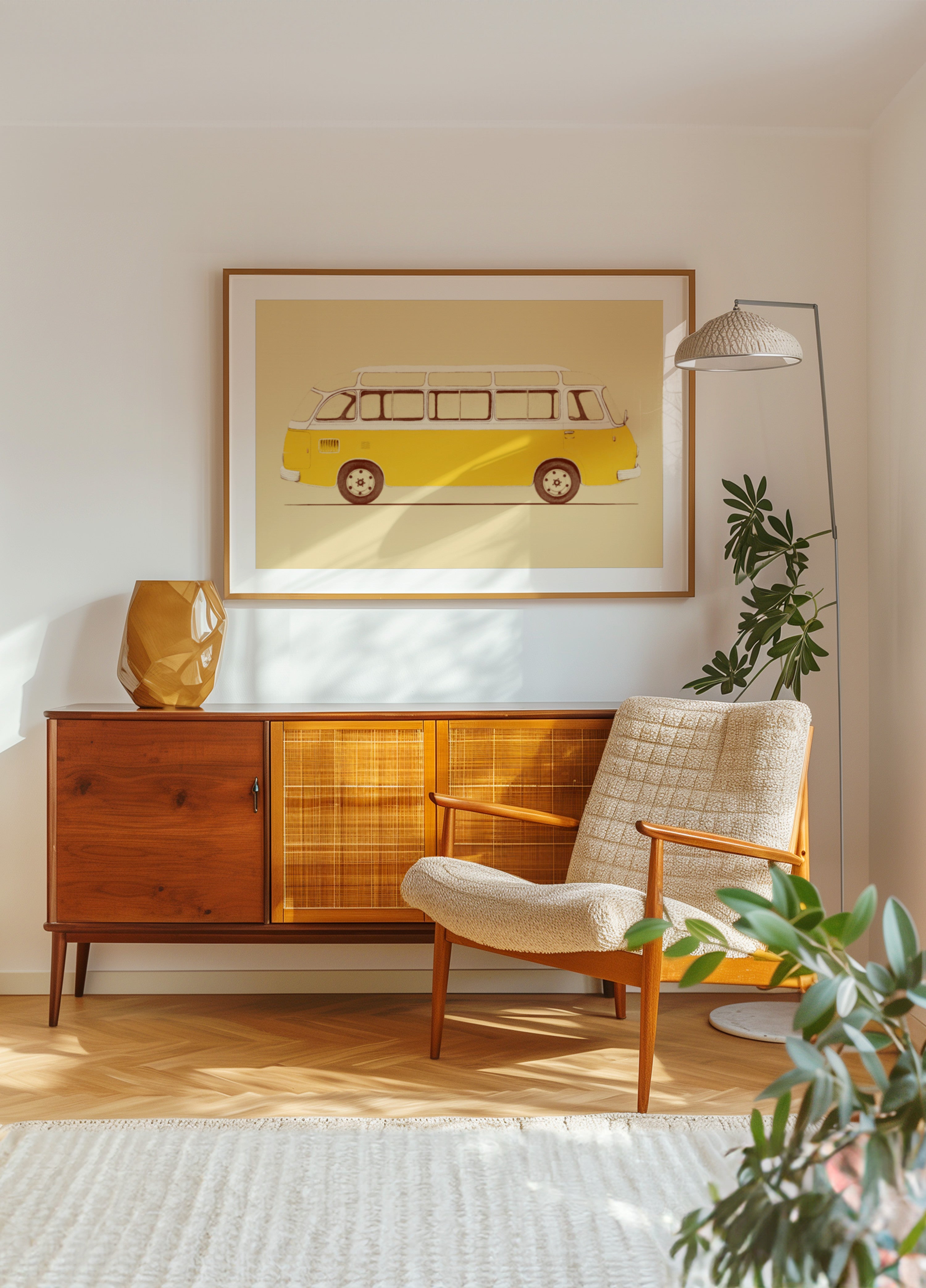 Autobús amarillo vintage
